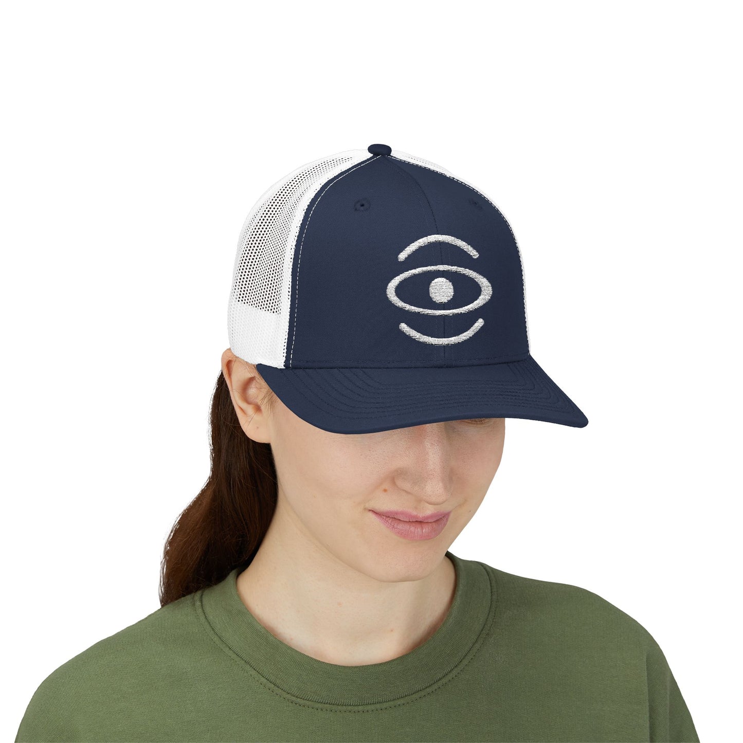 Jaha Logo Embroidered Retro Trucker Hat - Starlight White