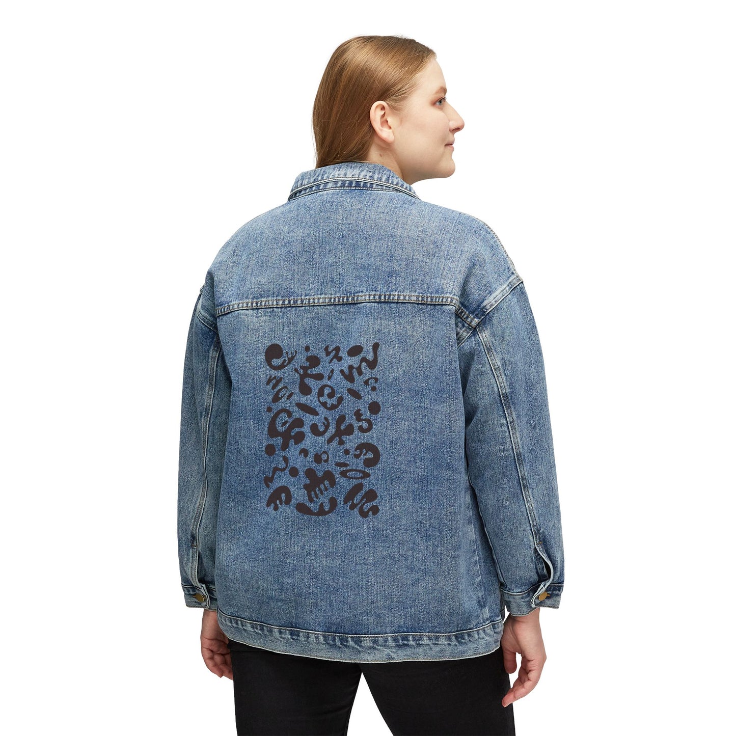 Bright Future Denim Jacket with Unique Back Design - Smoke Signal Black