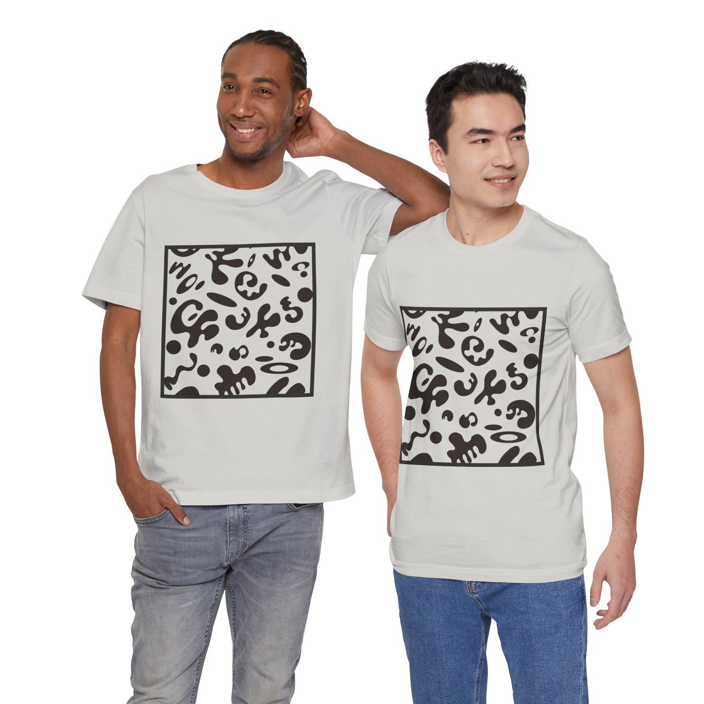 Adorn'd Unisex Jersey Short Sleeve Tee - Smoke Signal Black Print