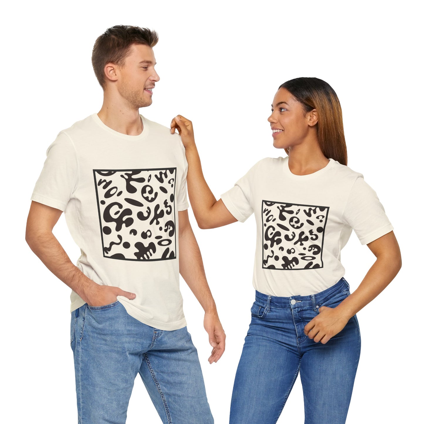 Adorn'd Unisex Jersey Short Sleeve Tee - Smoke Signal Black Print