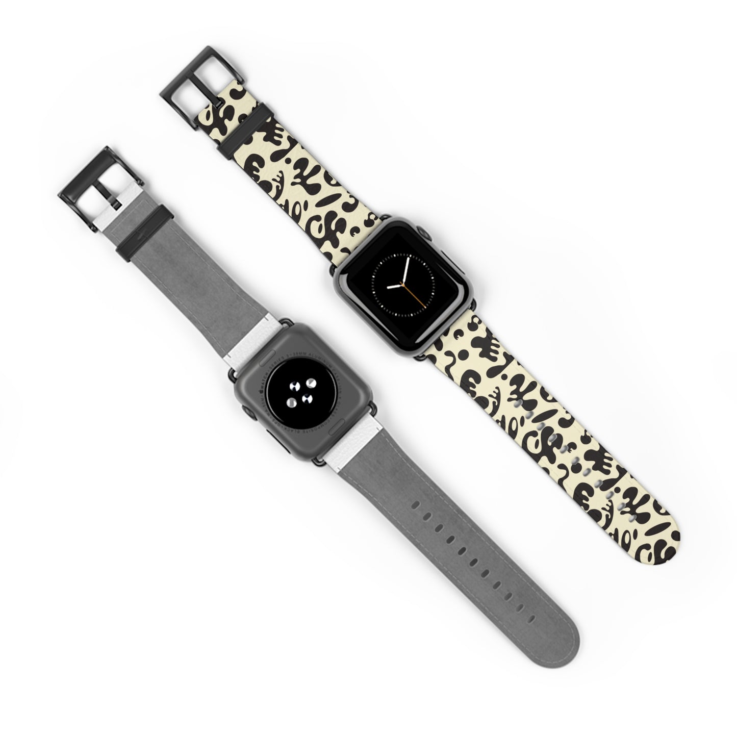 Adorn'd Faux Leather Apple Watch Band - Blank Page White