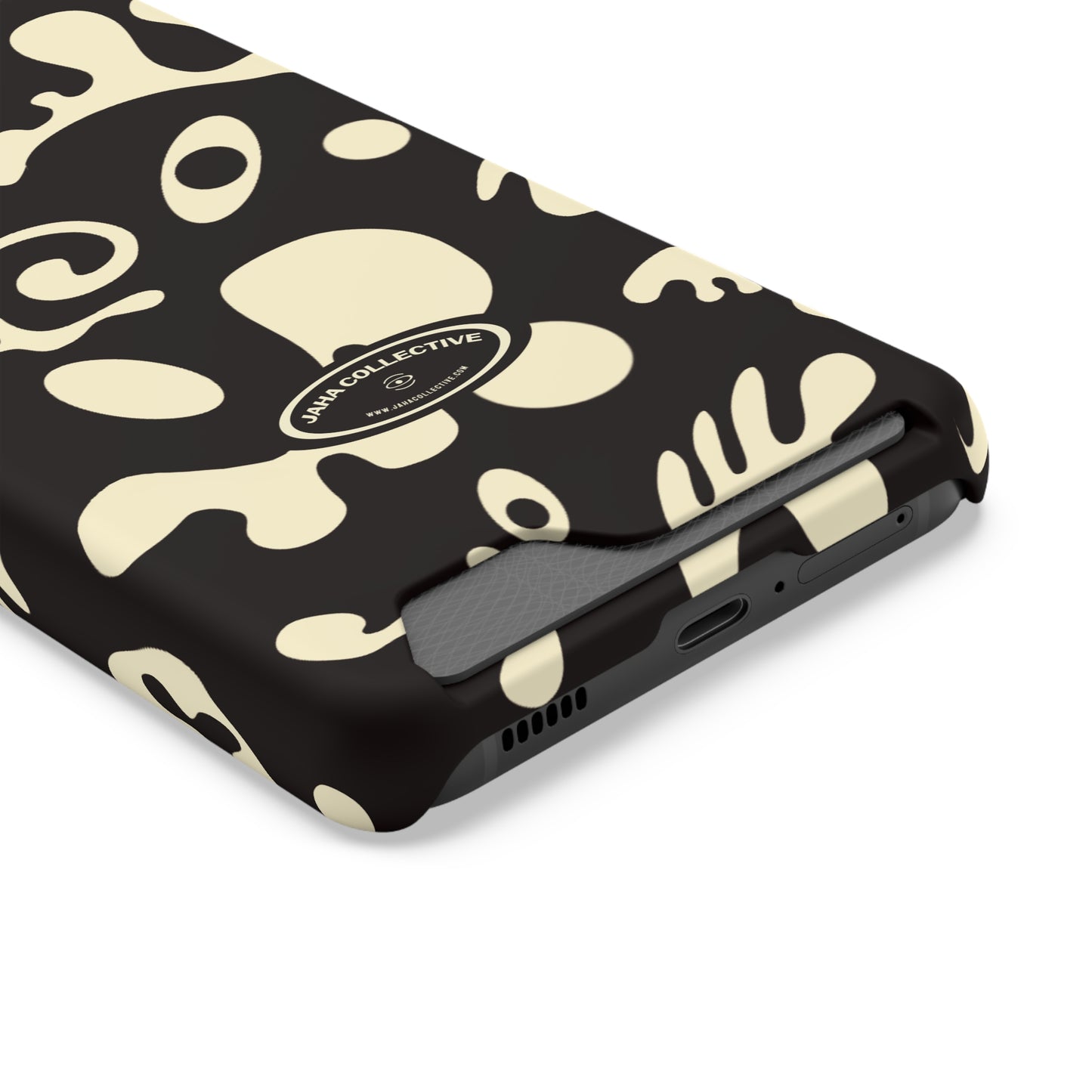 Pure Imagination Phone Case w Card Holder - Smoke Signal Black