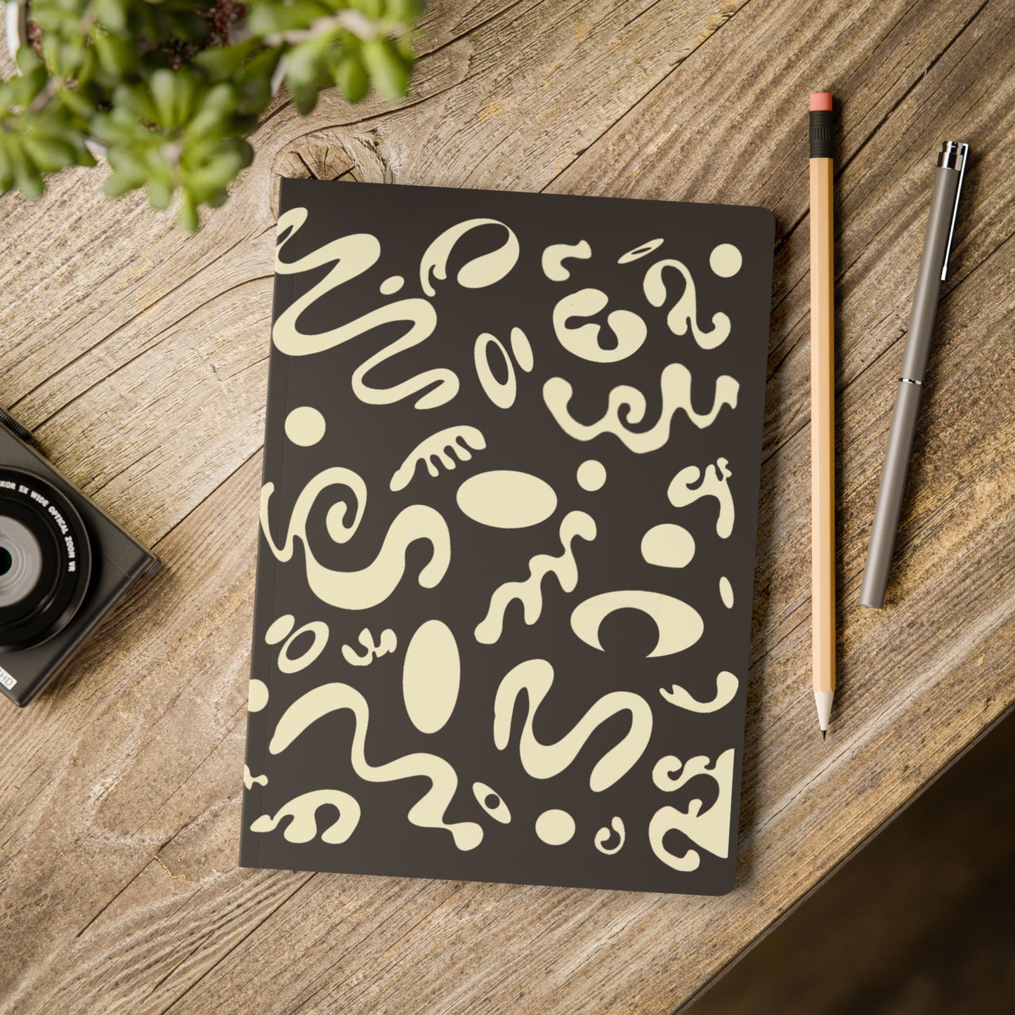 Pure Imagination Softcover Journal w Inside Prints + Tear-Off Pages (Ruled Line) - Smoke Signal Black