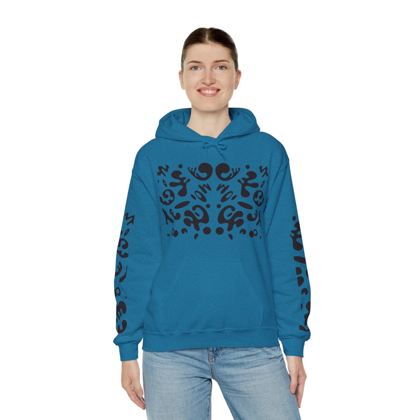 Mirror Work Unisex Heavy Blend™ Hooded Sweatshirt - Smoke Signal Black Print