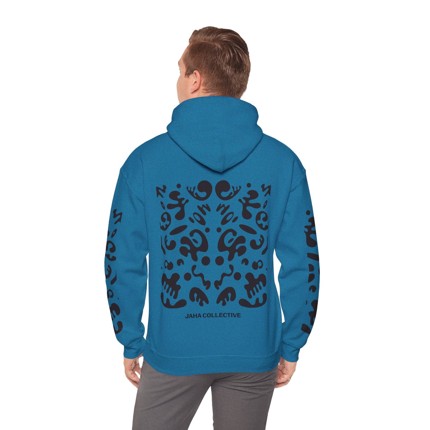 Mirror Work Unisex Heavy Blend™ Hooded Sweatshirt - Smoke Signal Black Print