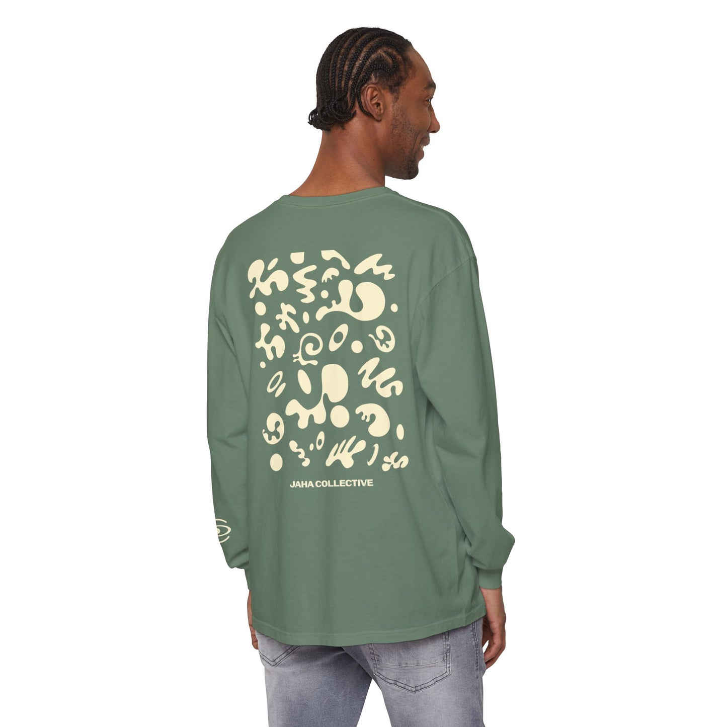 Pure Imagination Unisex Garment-Dyed Long Sleeve T-Shirt - Blank Page White Print
