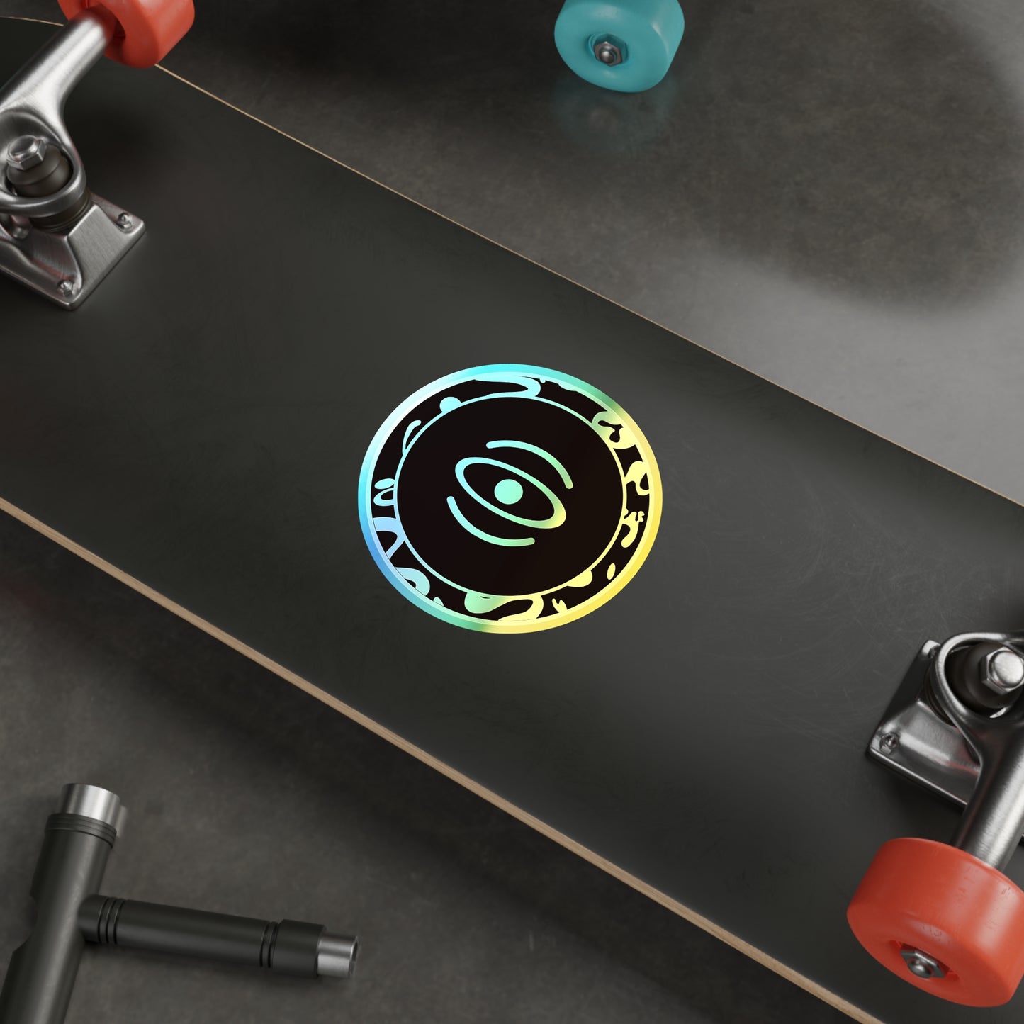 Adorn'd Logo Holographic Die Cut Stickers - Smoke Signal Black