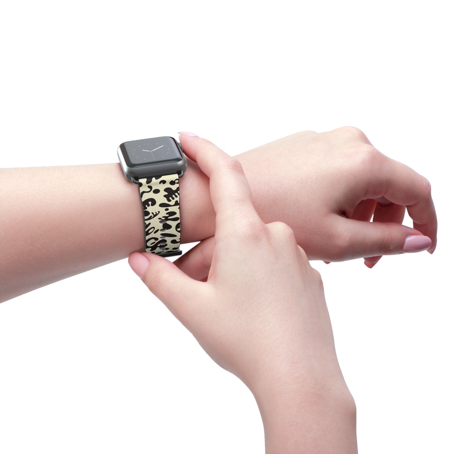 Adorn'd Faux Leather Apple Watch Band - Blank Page White