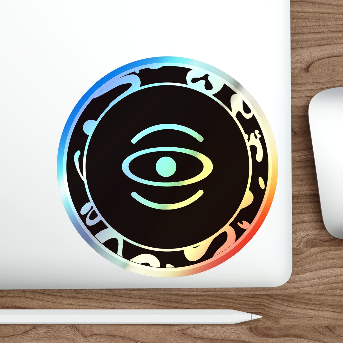 Adorn'd Logo Holographic Die Cut Stickers - Smoke Signal Black