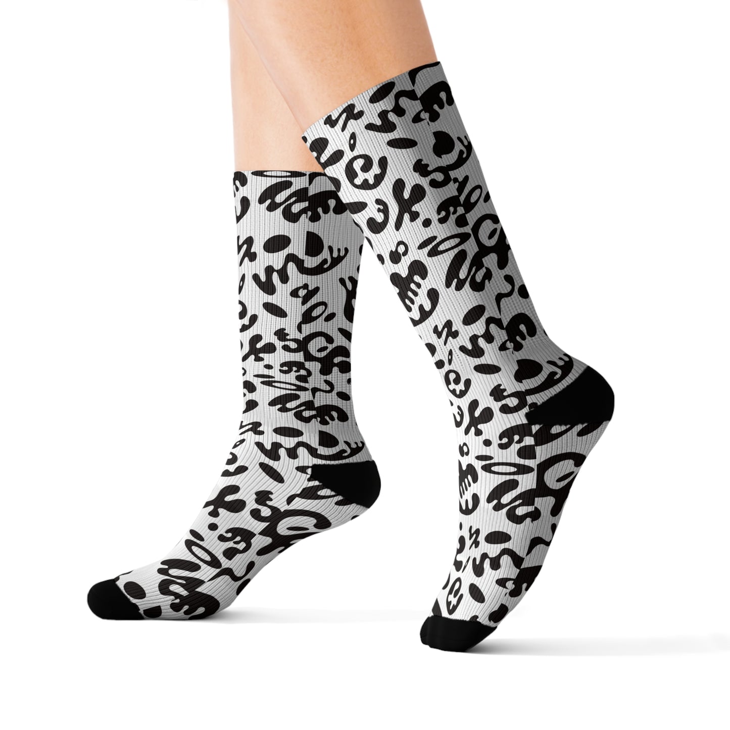 Adorn'd Print Socks - Starlight White