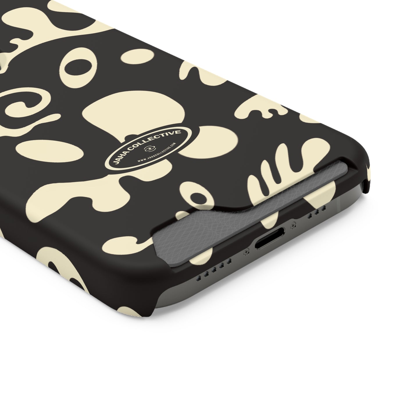 Pure Imagination Phone Case w Card Holder - Smoke Signal Black