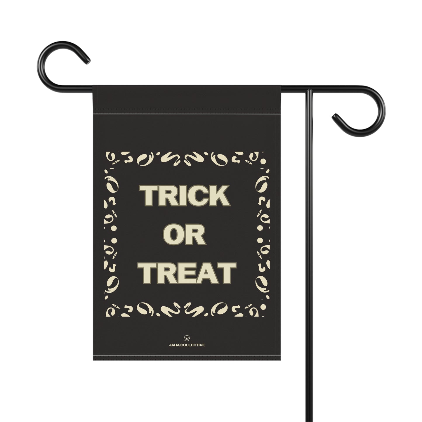 Trick or Treat Garden & House Banner - Smoke Signal Black