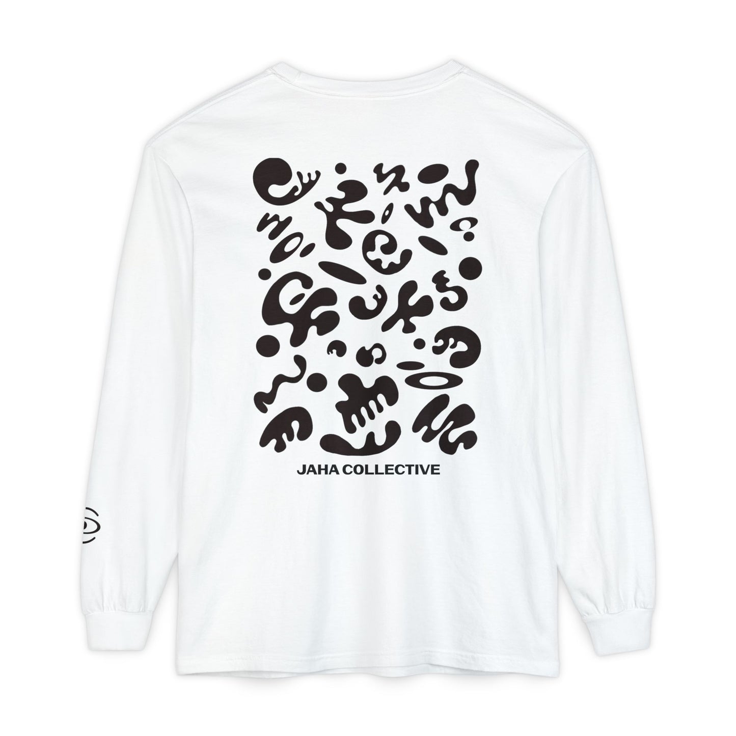 Pure Imagination Unisex Garment Dyed Long Sleeve T-Shirt - Smoke Signal Black Print