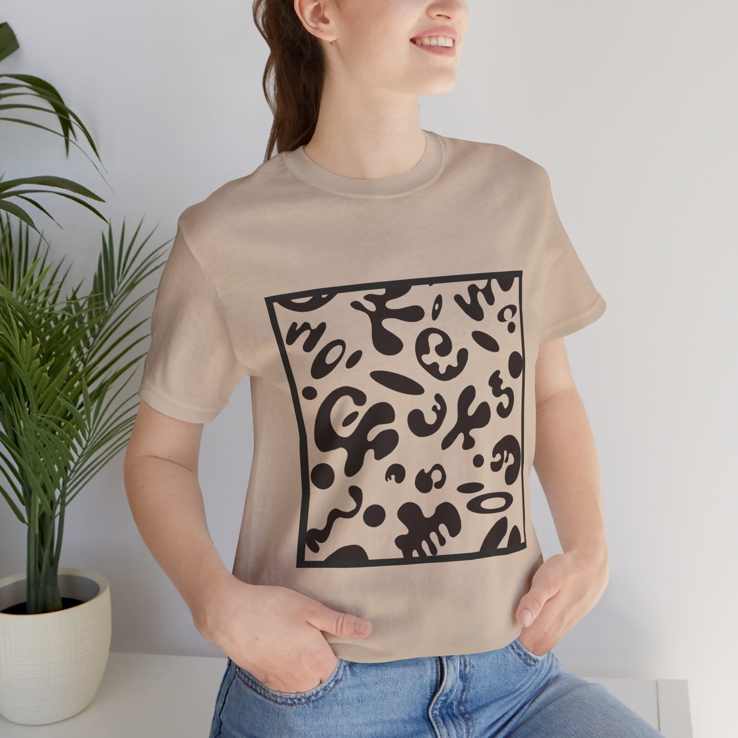 Adorn'd Unisex Jersey Short Sleeve Tee - Smoke Signal Black Print