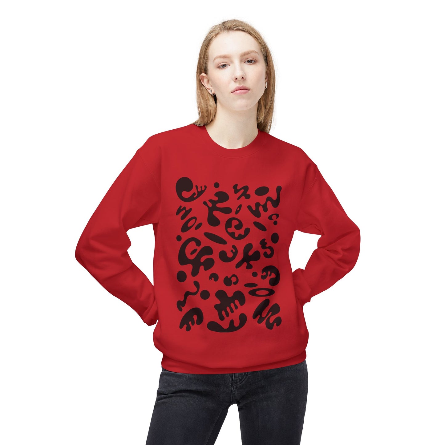 Pure Imagination Unisex Midweight Softstyle Fleece Crewneck Sweatshirt - Smoke Signal Black Print