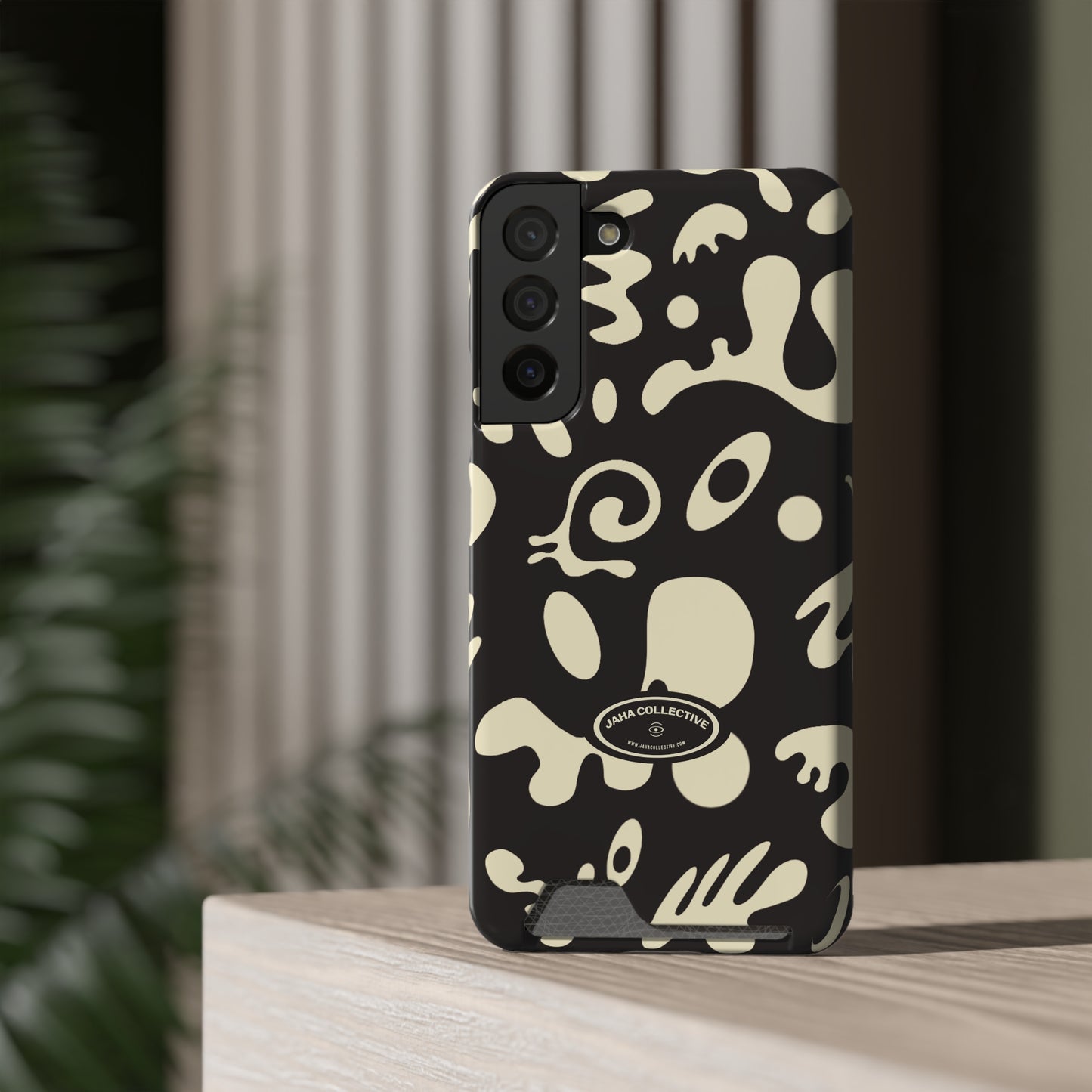 Pure Imagination Phone Case w Card Holder - Smoke Signal Black