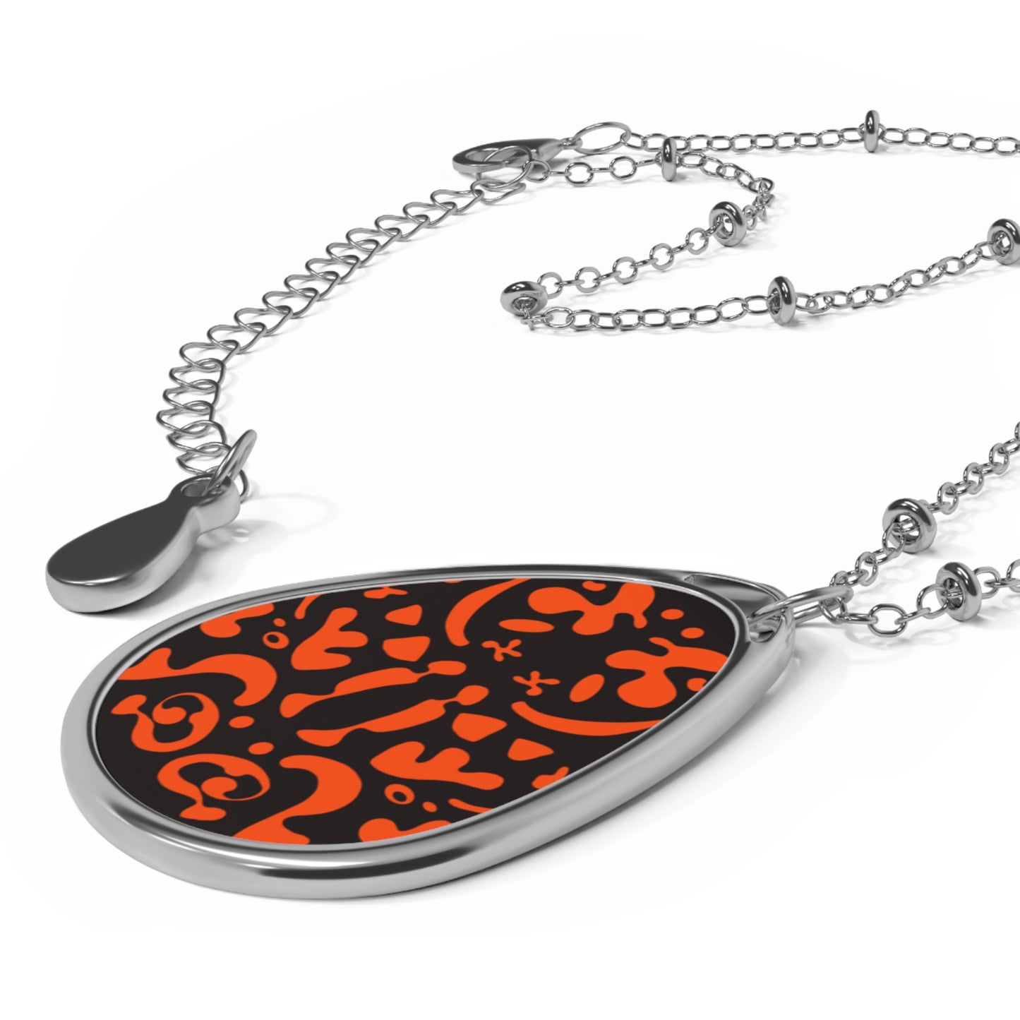 Mirror Work Color Oval Necklace - Black Magic Woman