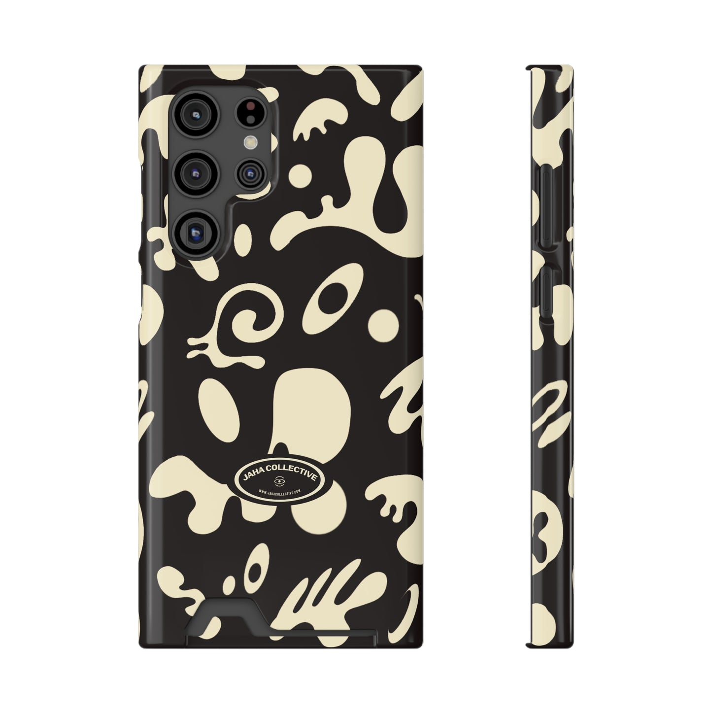 Pure Imagination Phone Case w Card Holder - Smoke Signal Black