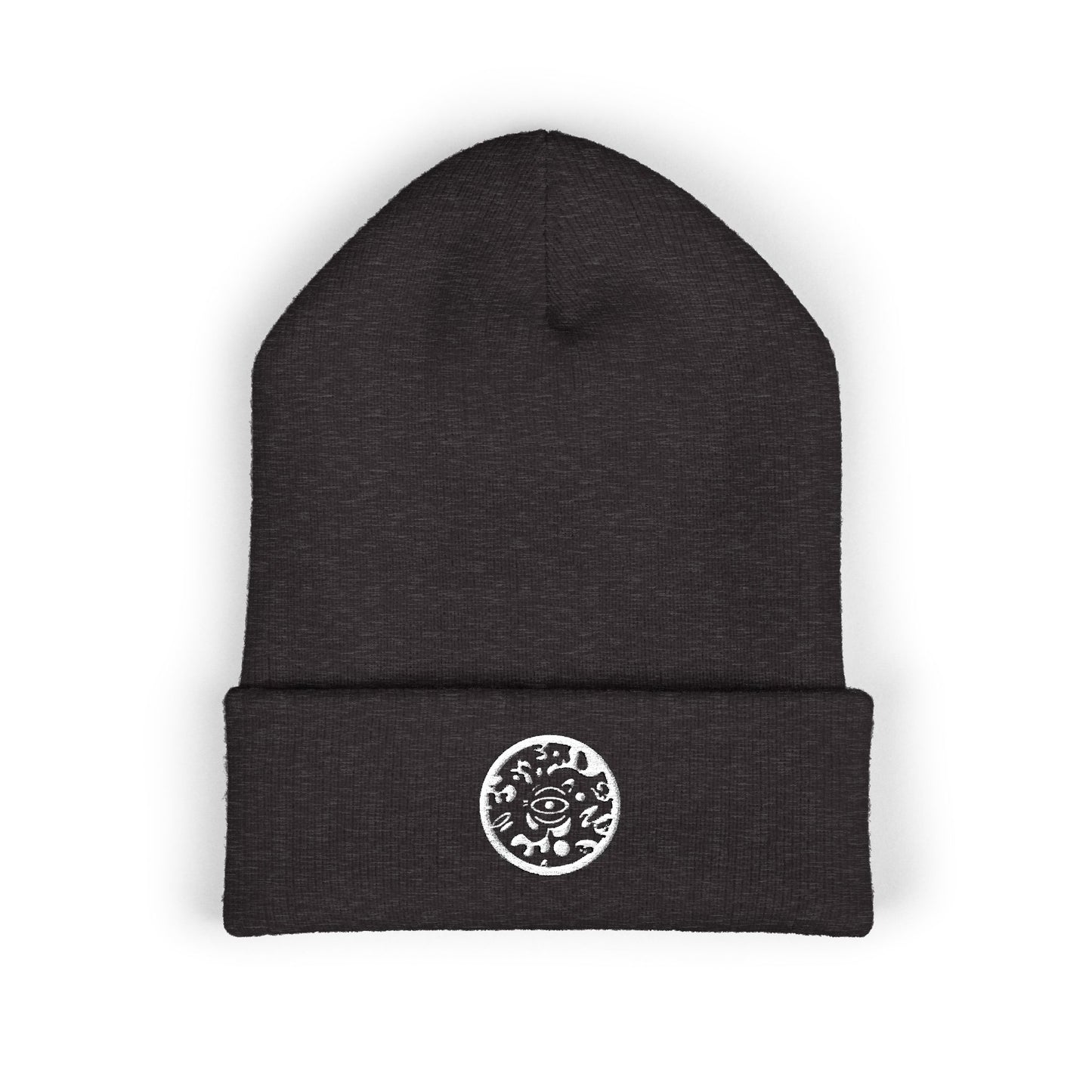 Adorn'd Logo Embroidered Classic Cuffed Beanie - Starlight White