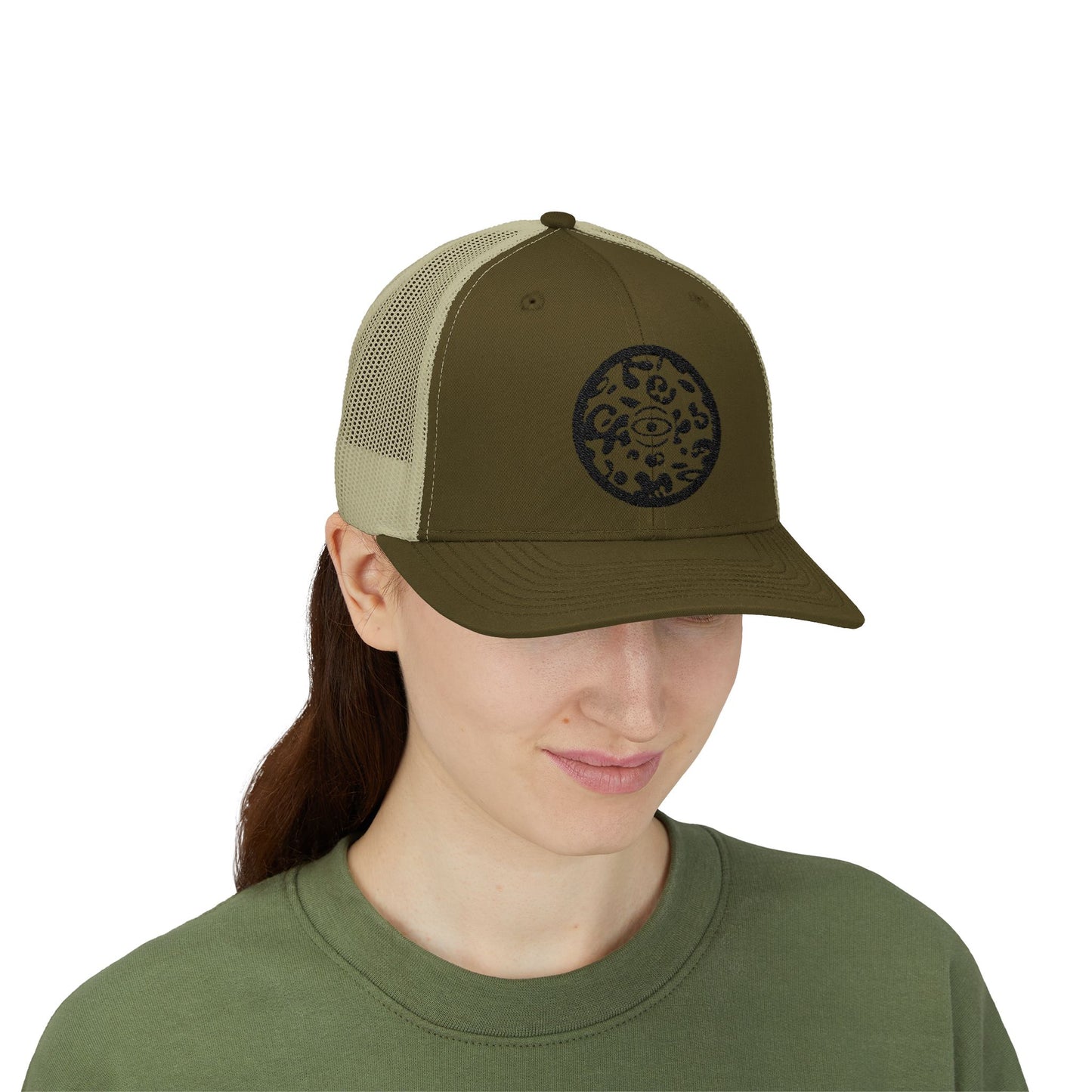 Adorn'd Logo Embroidered Retro Trucker Hat - Smoke Signal Black