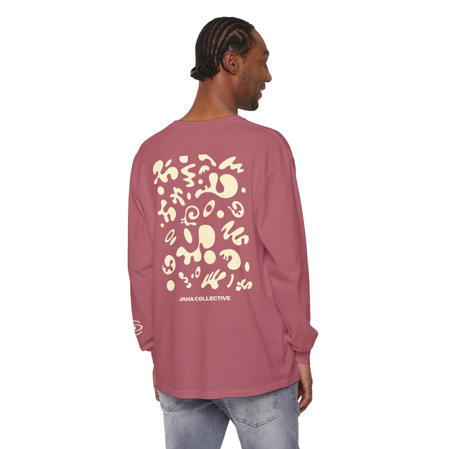Pure Imagination Unisex Garment-Dyed Long Sleeve T-Shirt - Blank Page White Print