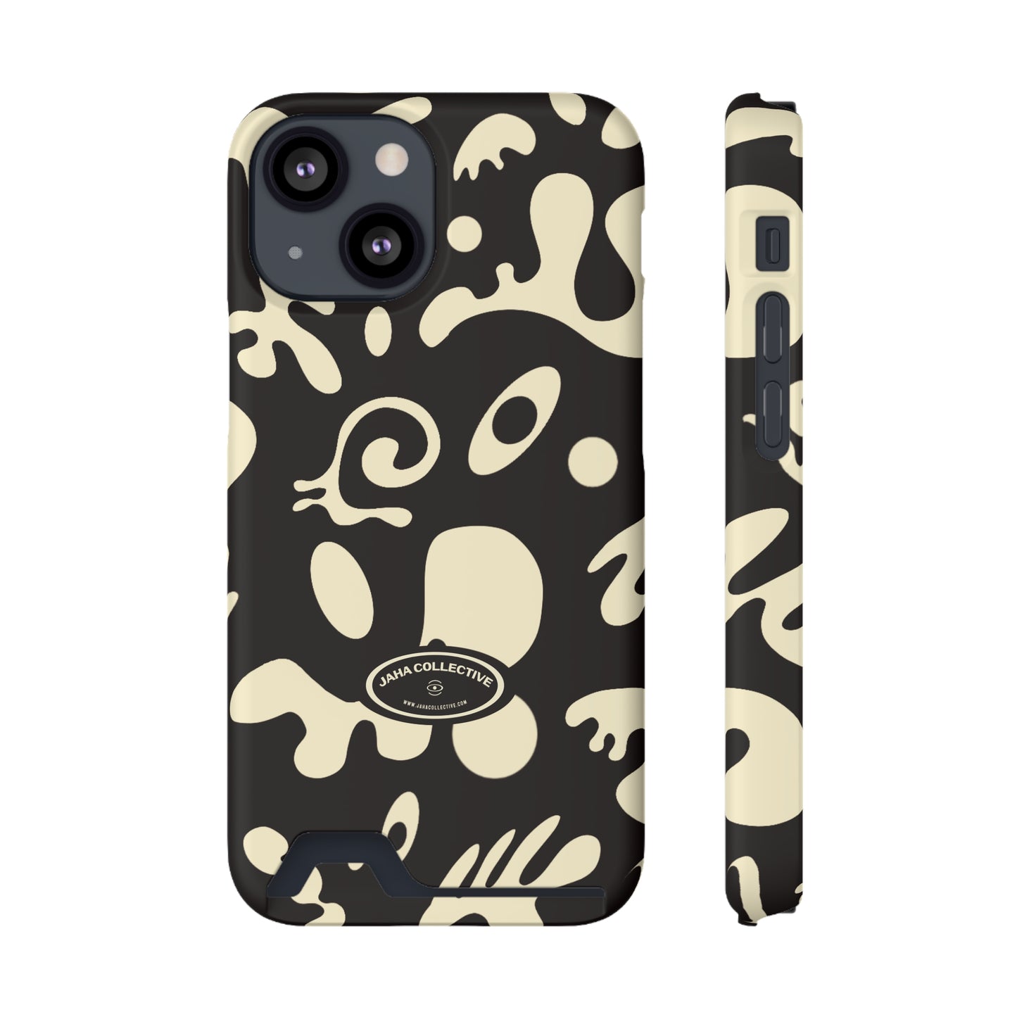 Pure Imagination Phone Case w Card Holder - Smoke Signal Black