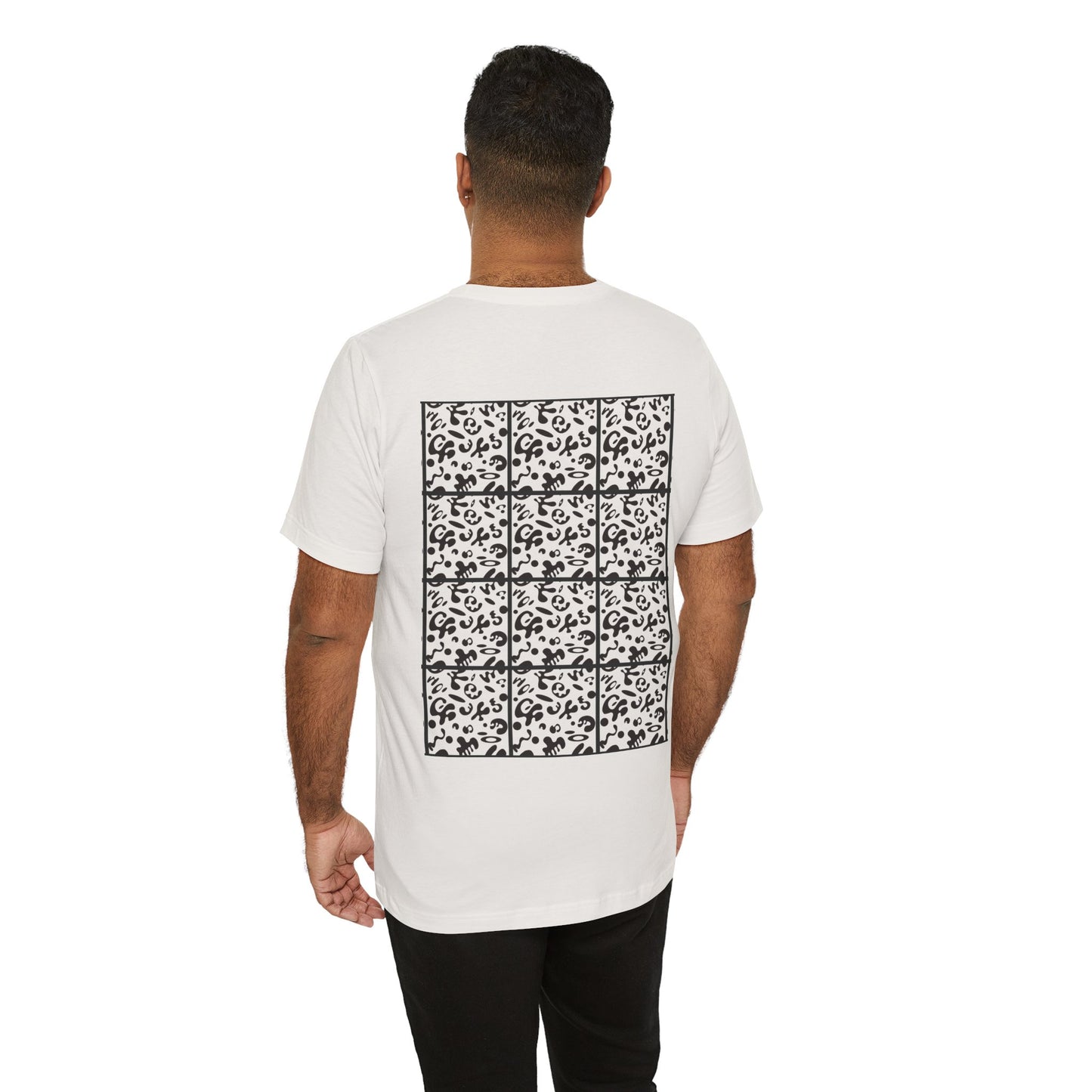 Adorn'd Unisex Jersey Short Sleeve Tee - Smoke Signal Black Print