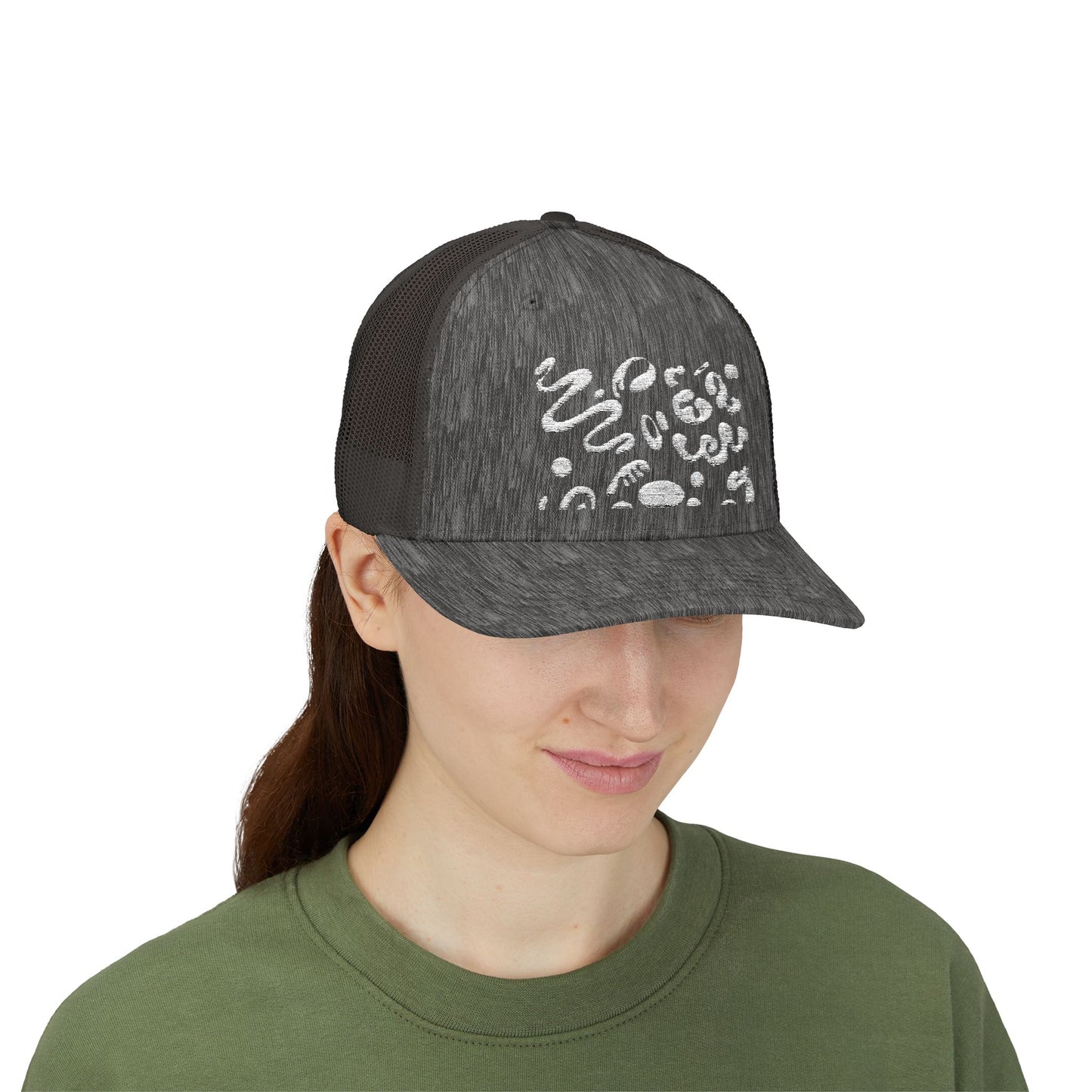 Pure Imagination Embroidered Retro Trucker Hat - Blank Page White