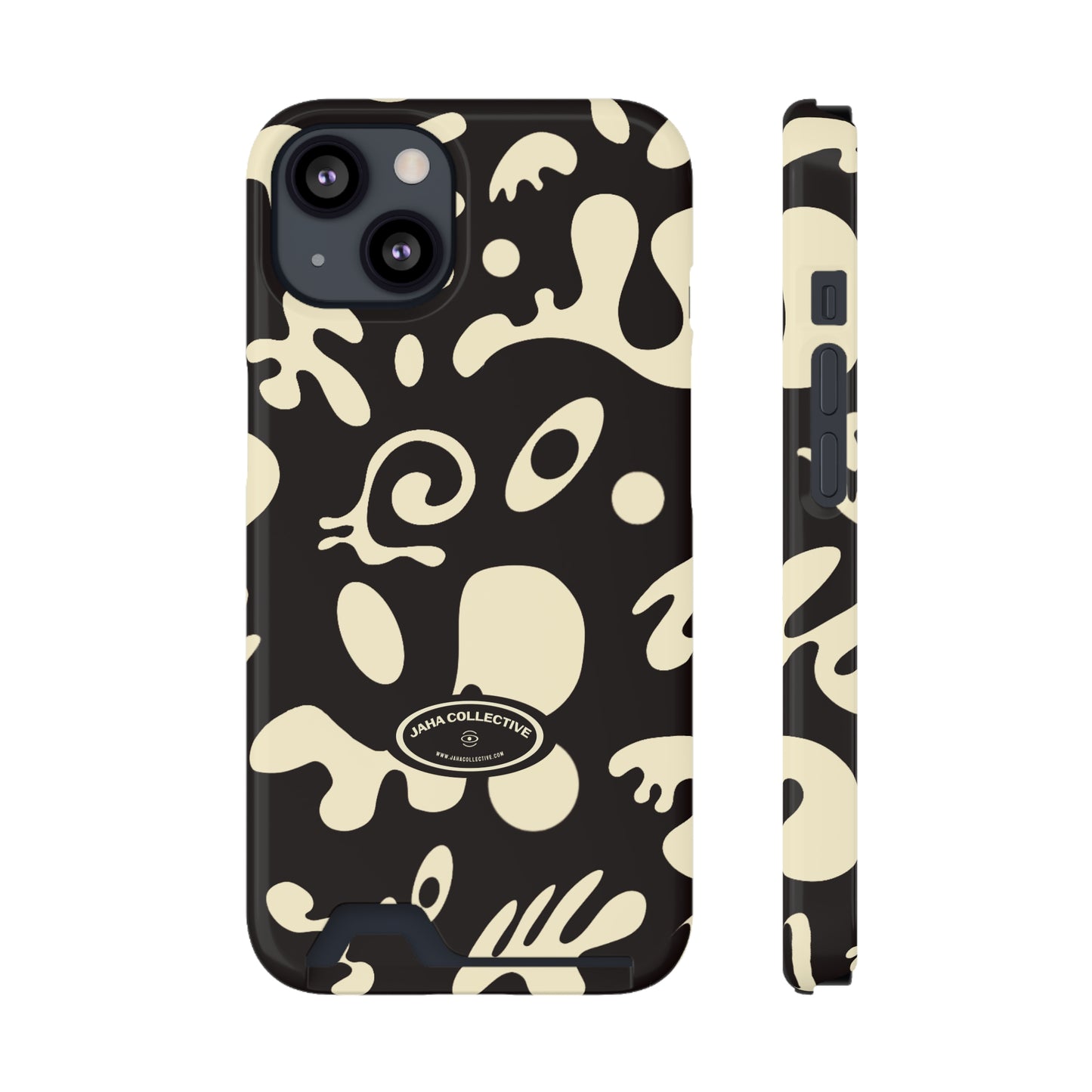 Pure Imagination Phone Case w Card Holder - Smoke Signal Black