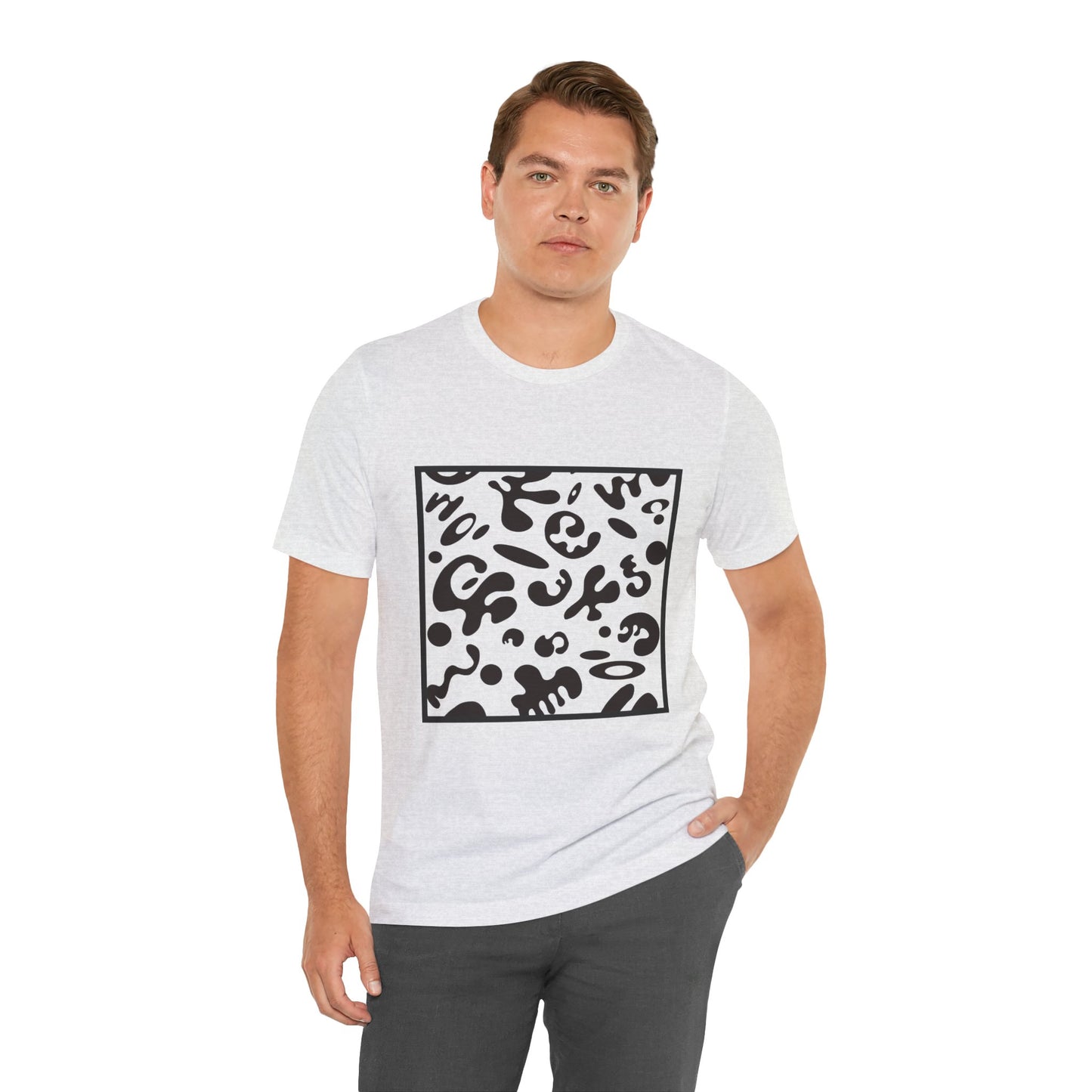 Adorn'd Unisex Jersey Short Sleeve Tee - Smoke Signal Black Print