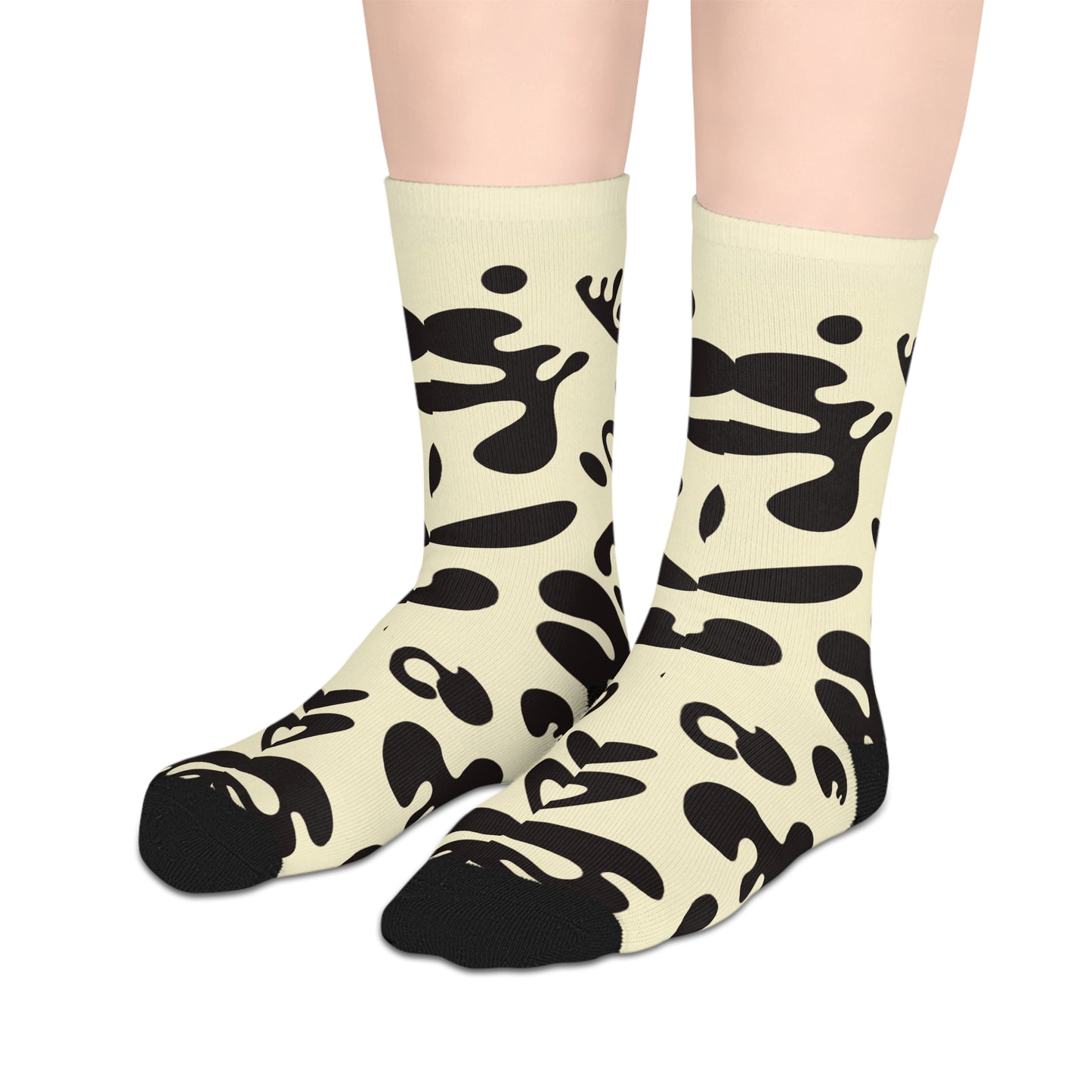 Pure Imagination Mid-Length Socks - Blank Page White
