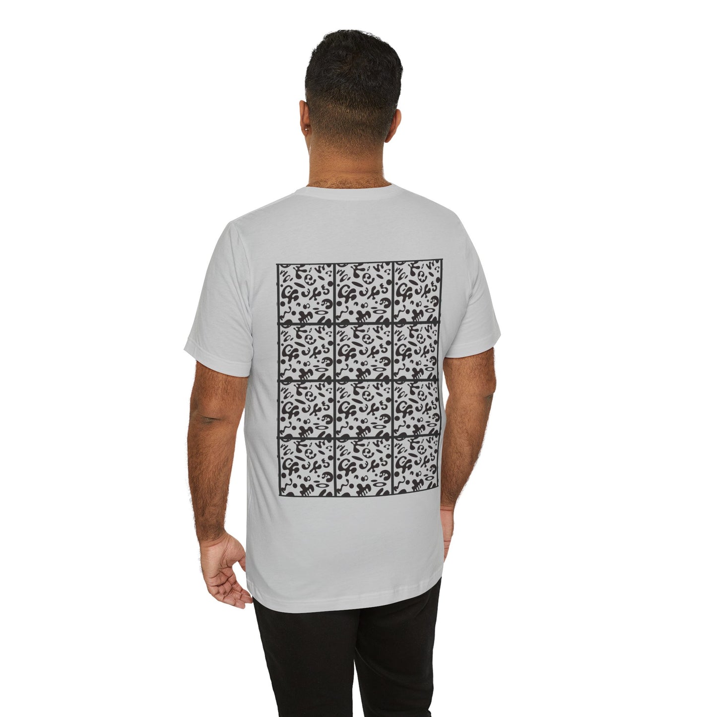 Adorn'd Unisex Jersey Short Sleeve Tee - Smoke Signal Black Print