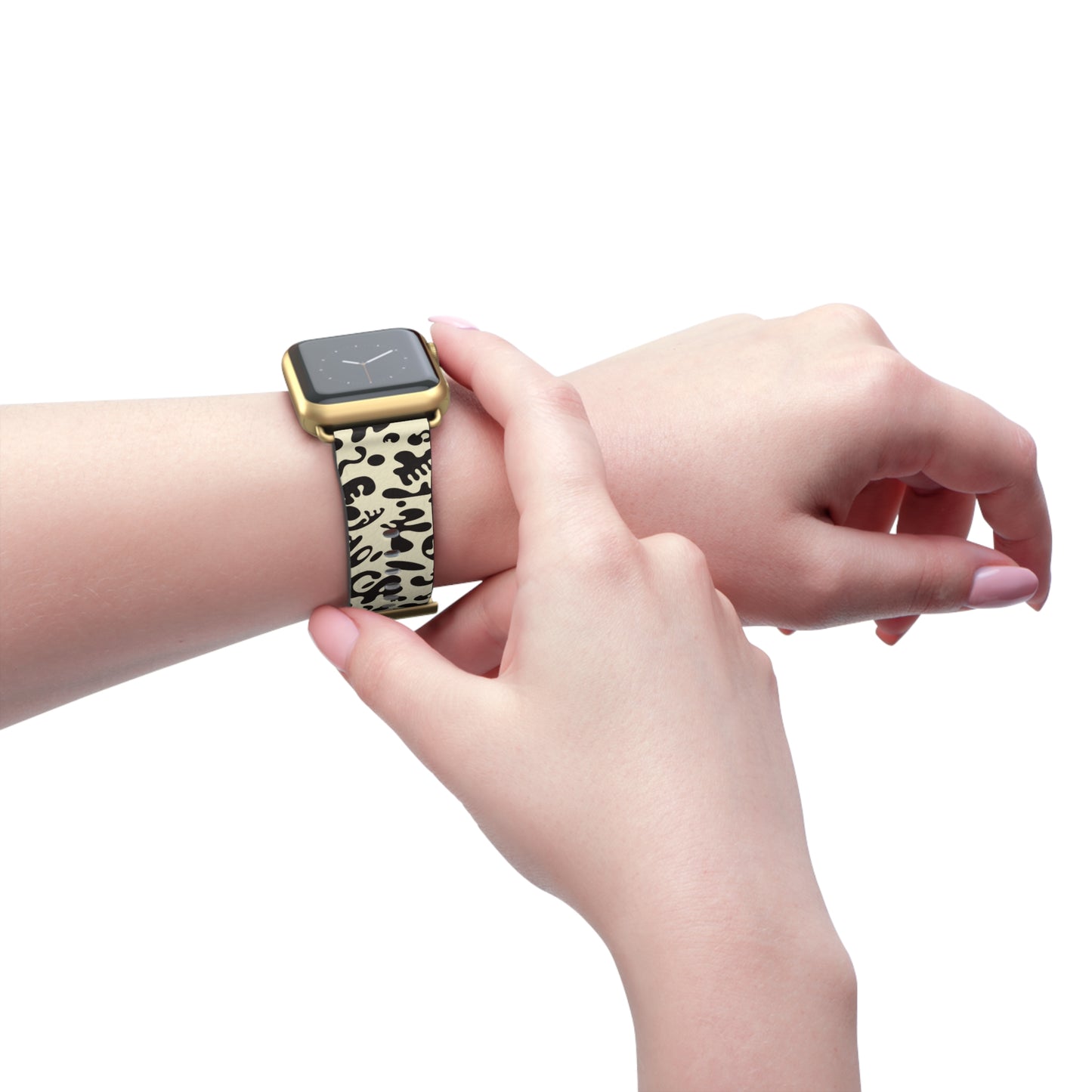 Adorn'd Faux Leather Apple Watch Band - Blank Page White