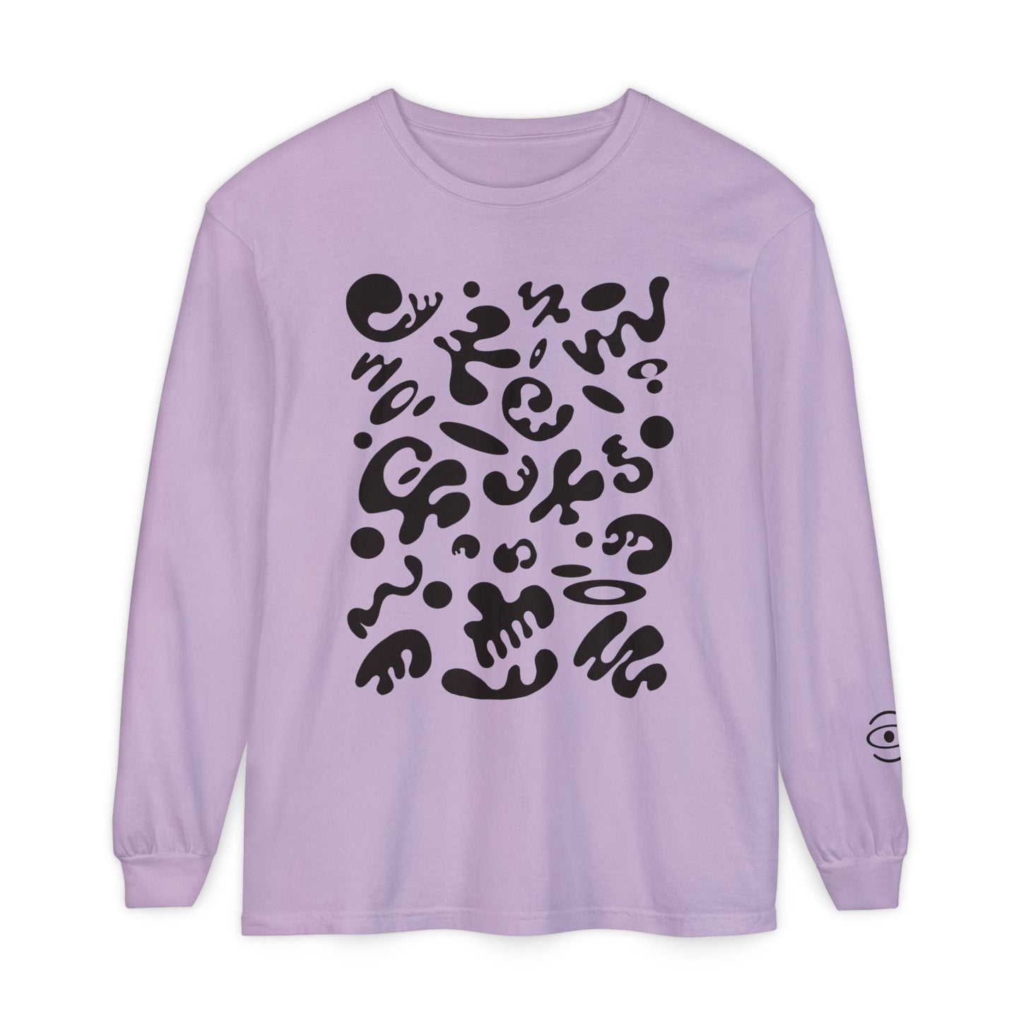 Pure Imagination Unisex Garment Dyed Long Sleeve T-Shirt - Smoke Signal Black Print