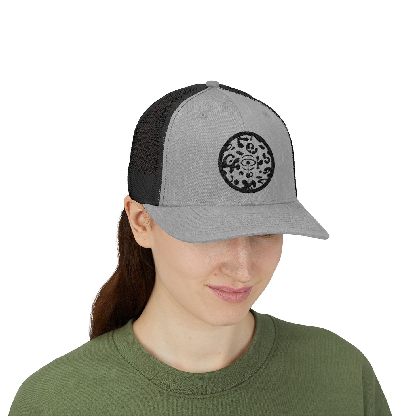 Adorn'd Logo Embroidered Retro Trucker Hat - Smoke Signal Black