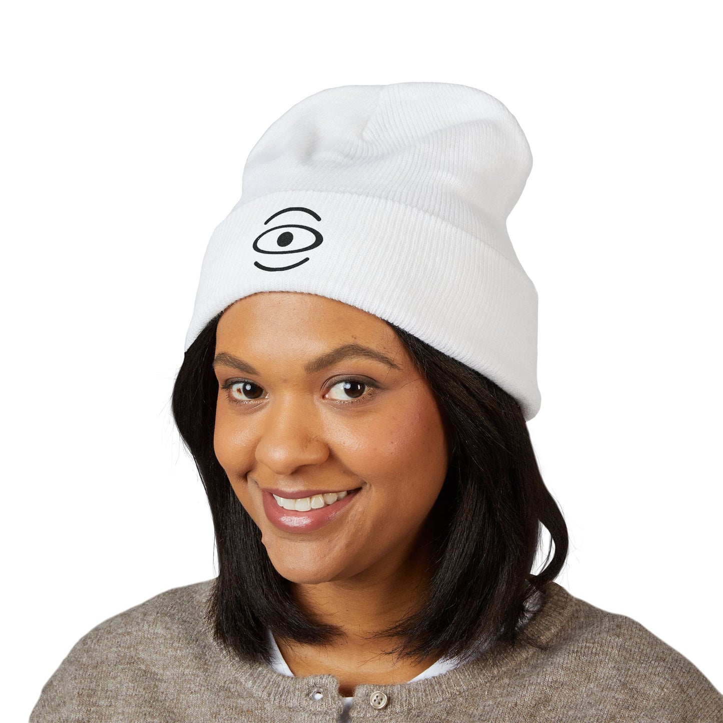 Jaha Logo Embroidered Classic Cuffed Beanie - Smoke Signal Black