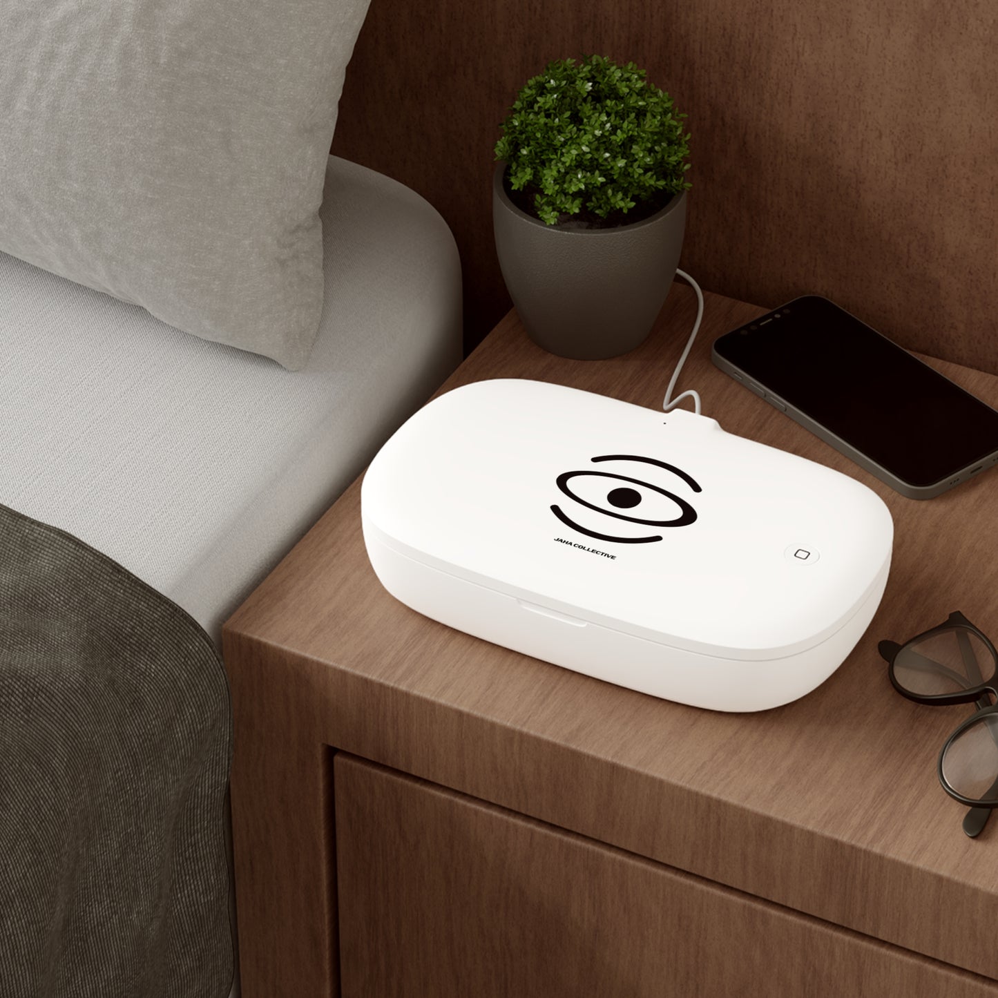 Jaha Logo UV Phone Sanitizer and Wireless Charging Pad