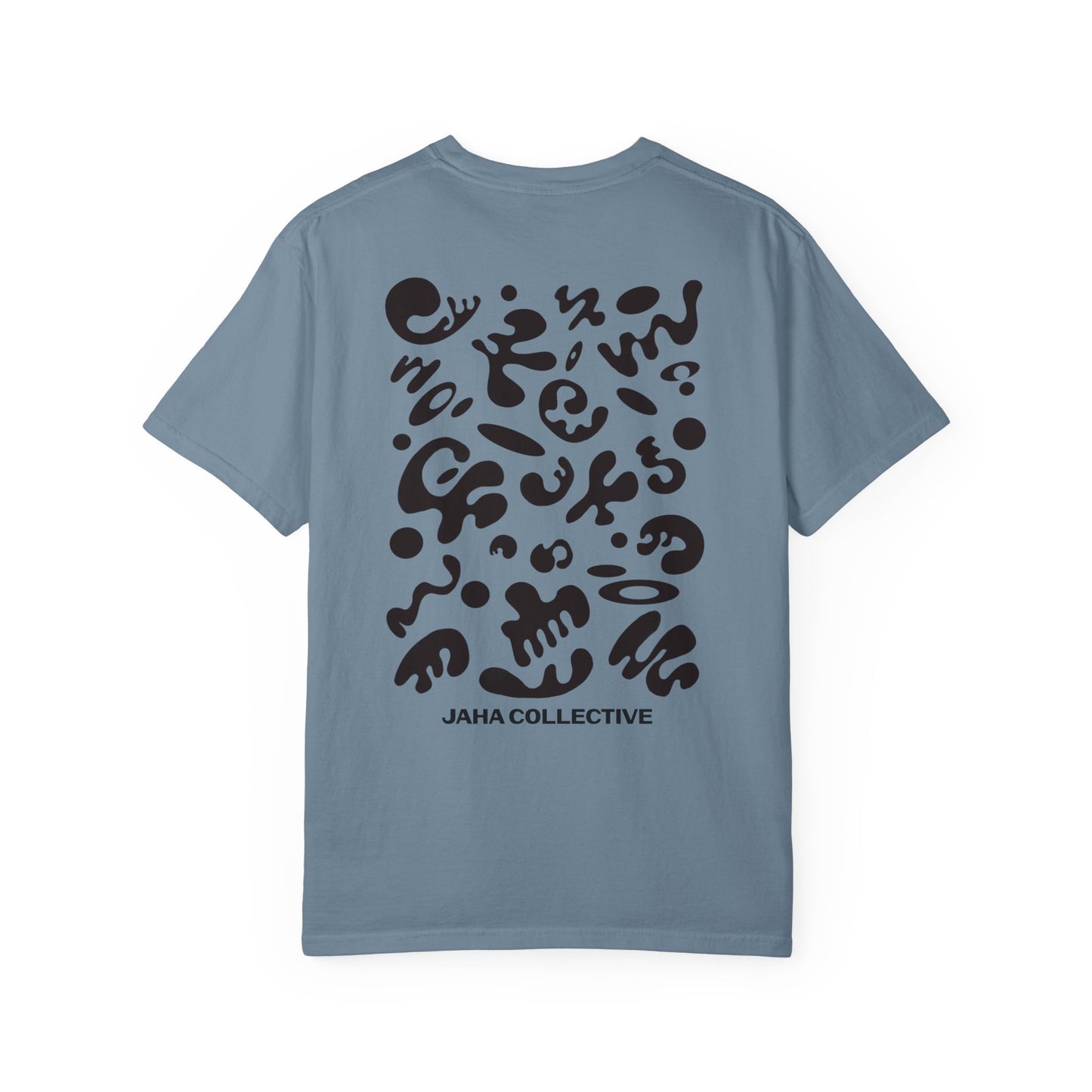 Pure Imagination Unisex Garment-Dyed T-Shirt (Cool Neutrals)  - Smoke Signal Black Print
