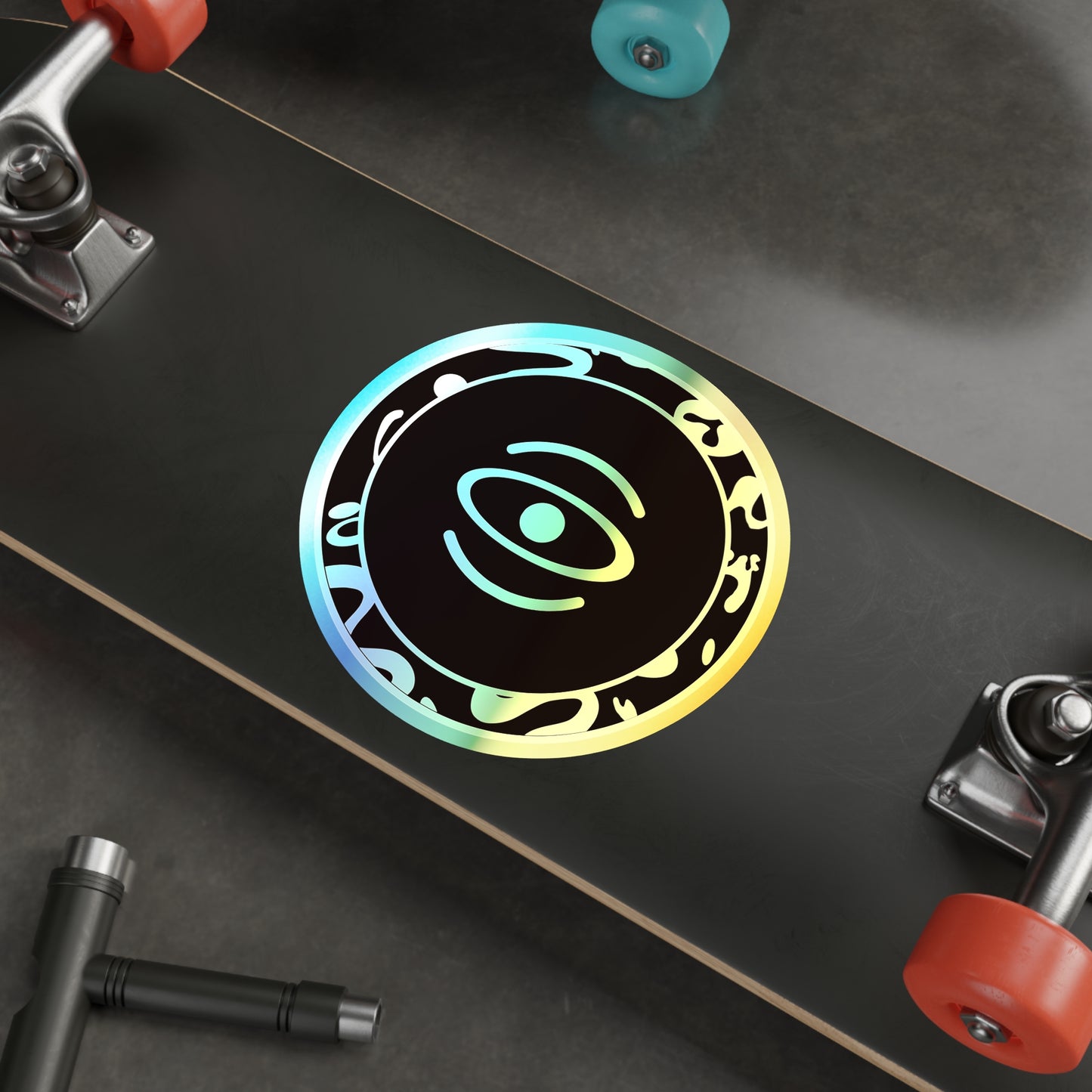 Adorn'd Logo Holographic Die Cut Stickers - Smoke Signal Black