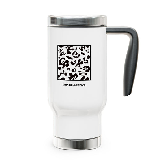 Adorn'd Minimalist Square Stainless Steel Travel Mug with Handle (14oz)