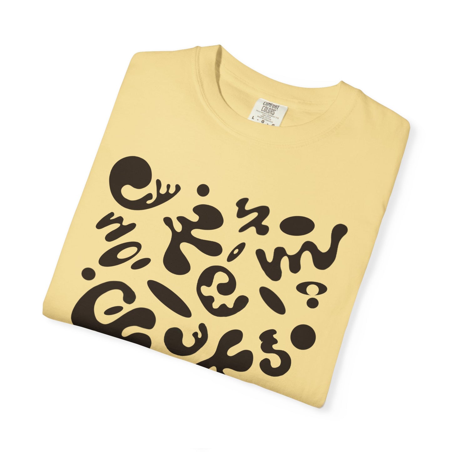 Pure Imagination Unisex Garment-Dyed T-Shirt (Warm Neutrals) - Smoke Signal Black Print