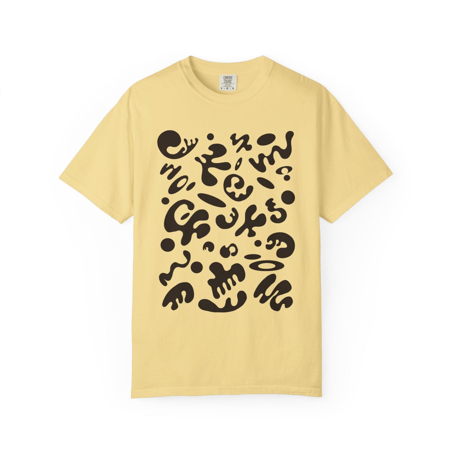Pure Imagination Unisex Garment-Dyed T-Shirt (Warm Neutrals) - Smoke Signal Black Print