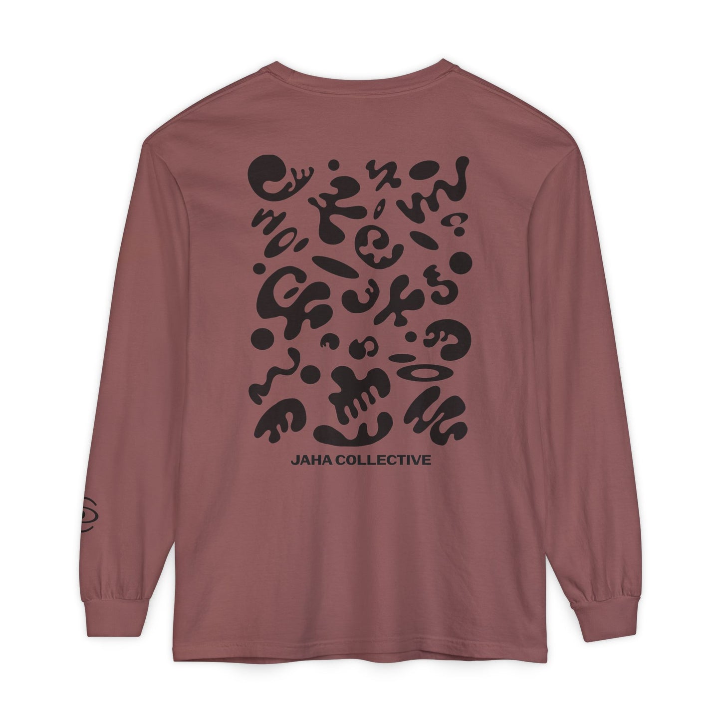 Pure Imagination Unisex Garment Dyed Long Sleeve T-Shirt - Smoke Signal Black Print
