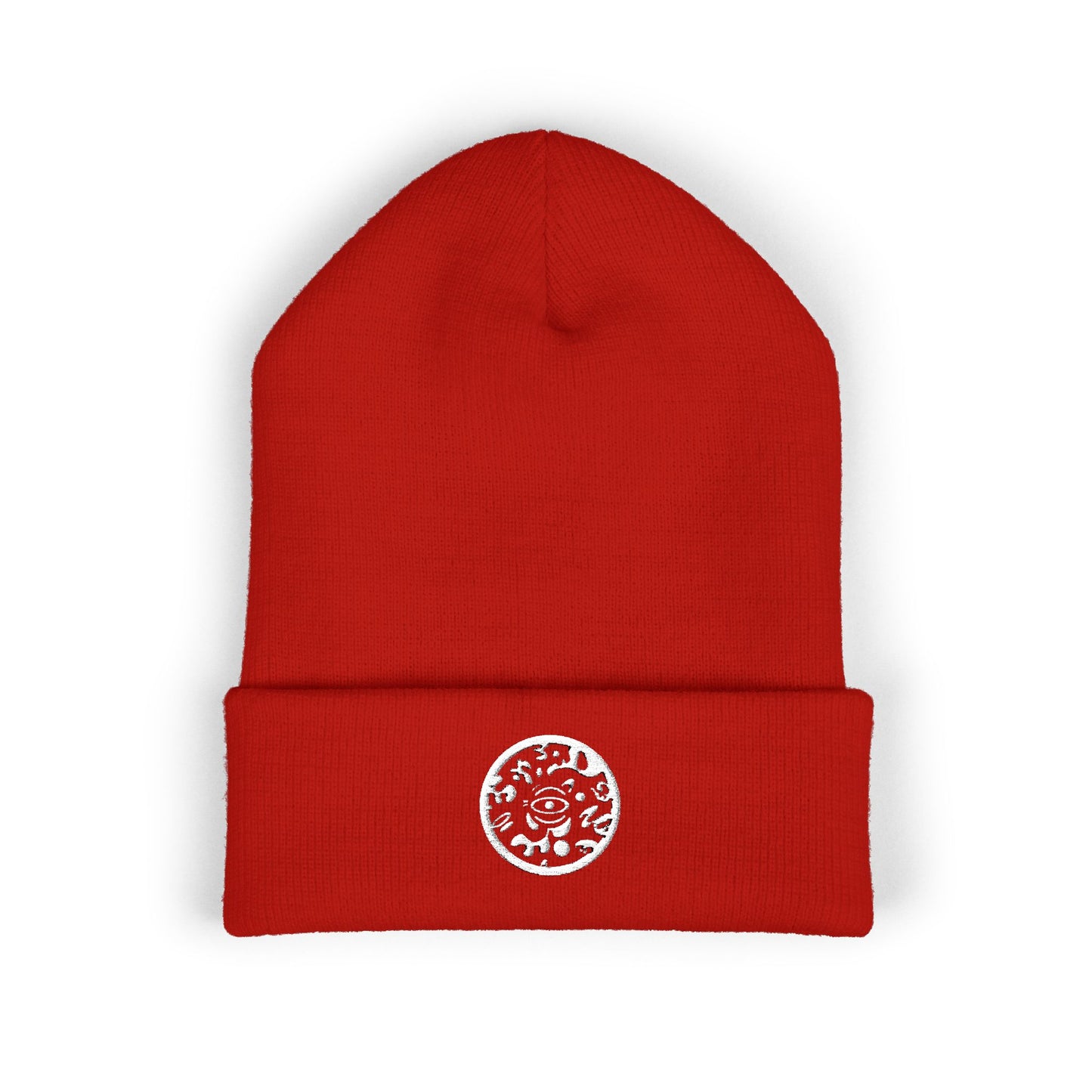 Adorn'd Logo Embroidered Classic Cuffed Beanie - Starlight White
