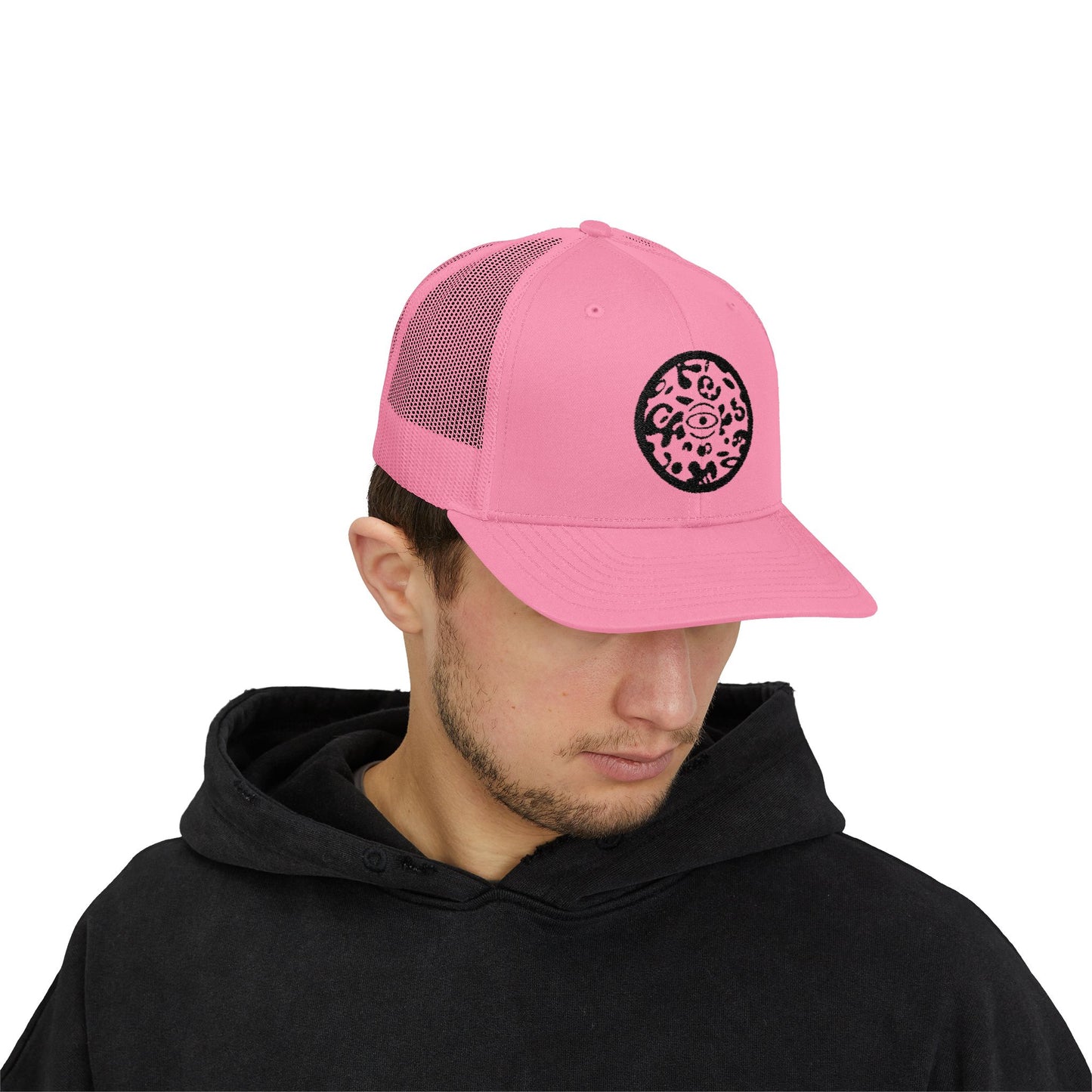 Adorn'd Logo Embroidered Retro Trucker Hat - Smoke Signal Black
