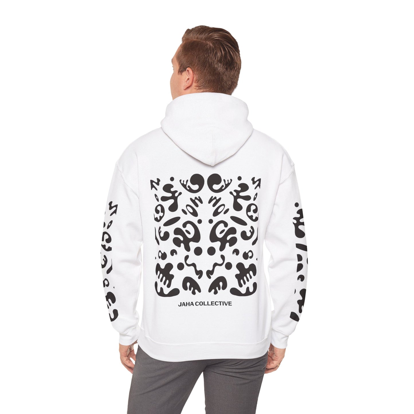 Mirror Work Unisex Heavy Blend™ Hooded Sweatshirt - Smoke Signal Black Print