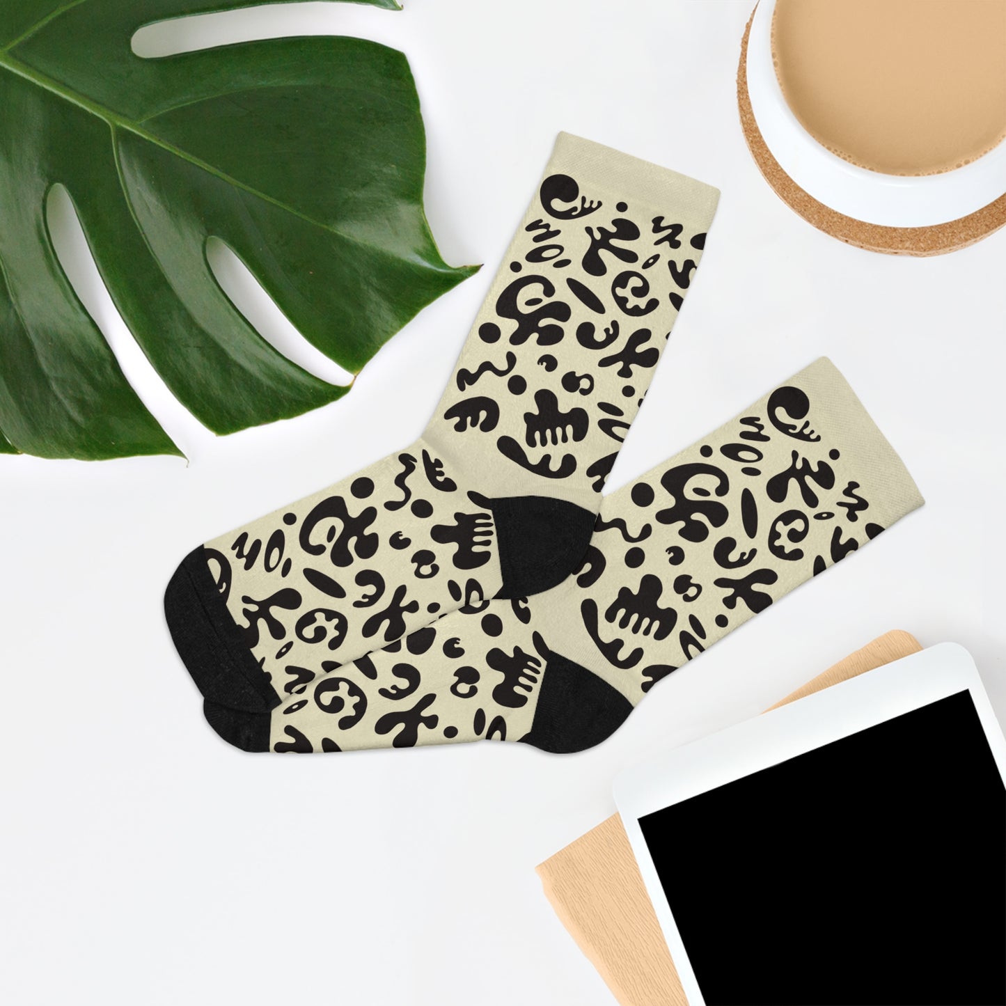 Mirror Work Minimalist Eco-Friendly Socks - Blank Page White