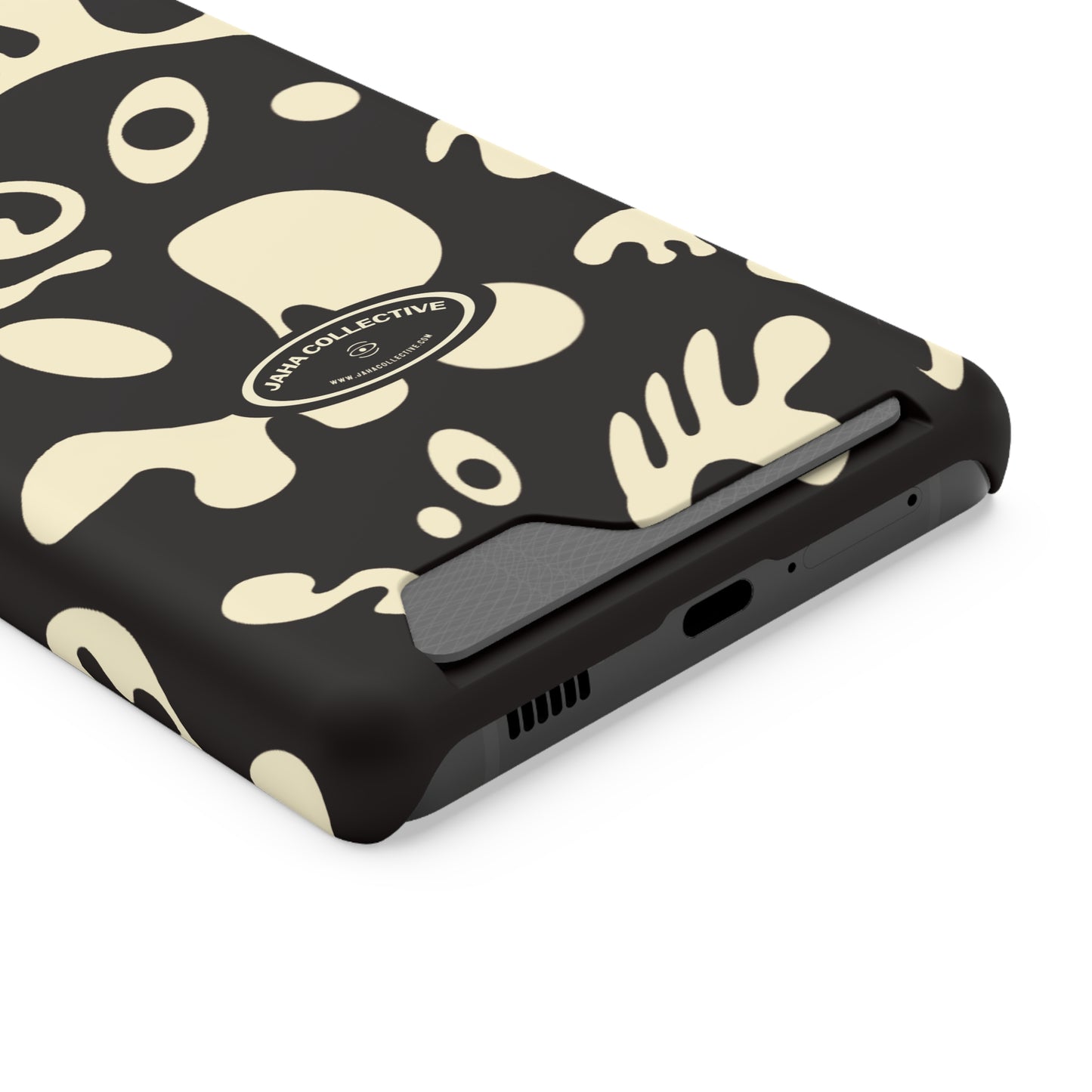 Pure Imagination Phone Case w Card Holder - Smoke Signal Black