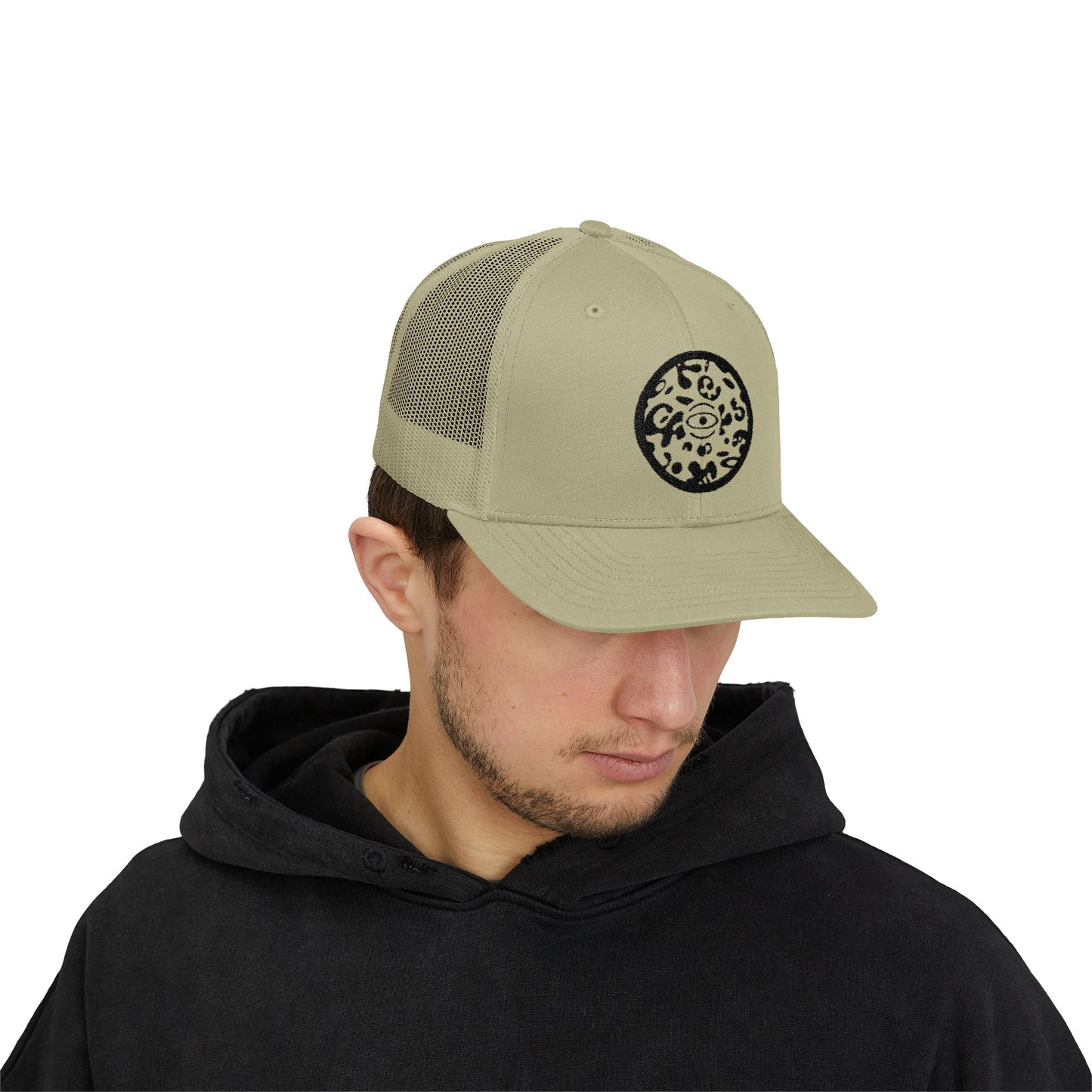 Adorn'd Logo Embroidered Retro Trucker Hat - Smoke Signal Black