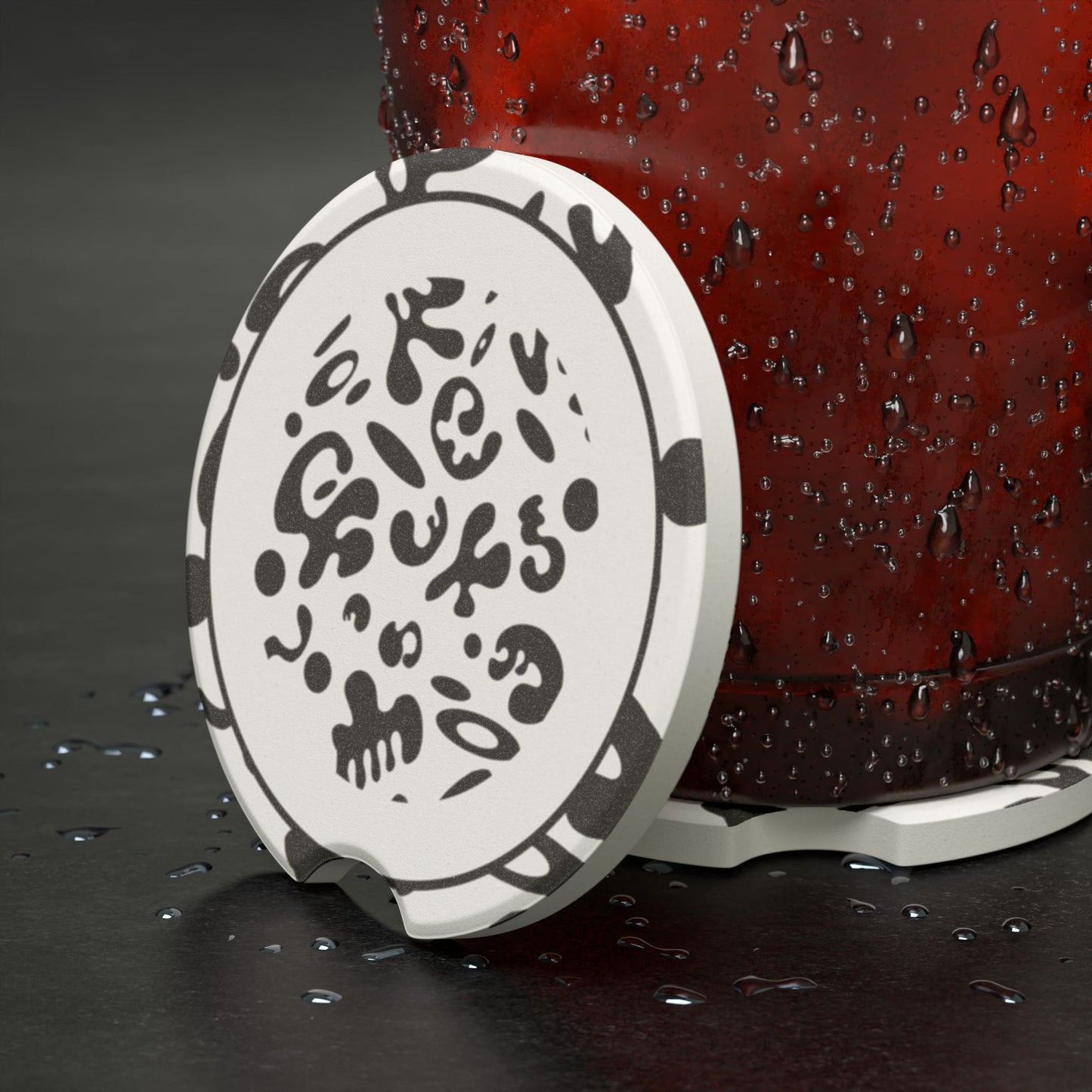 Adorn'd Soapstone Car Coaster - Starlight White